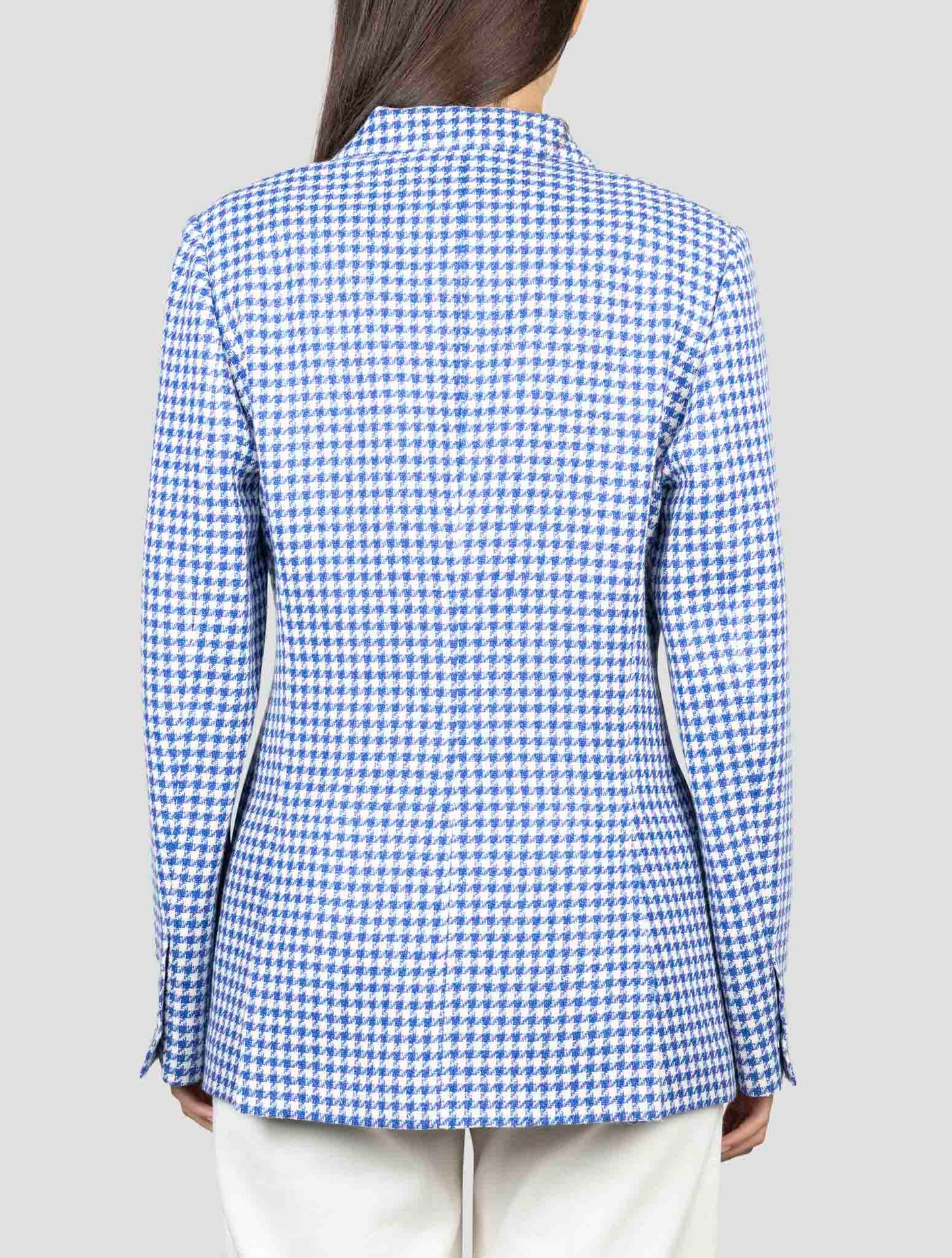 Kiton Blue White Cashmere Linen Blazer