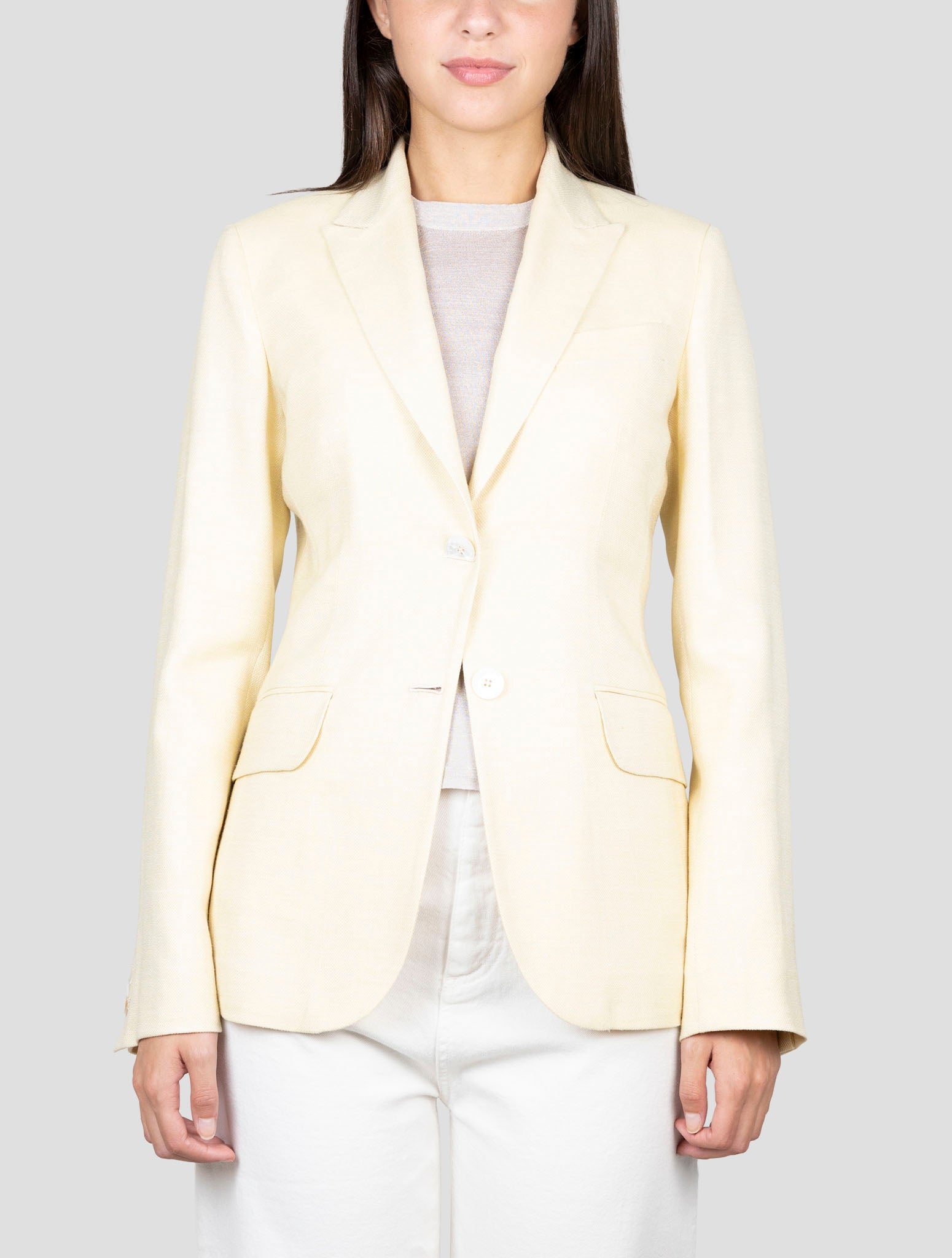 Yellow Silk Blazer Jacket main image 0