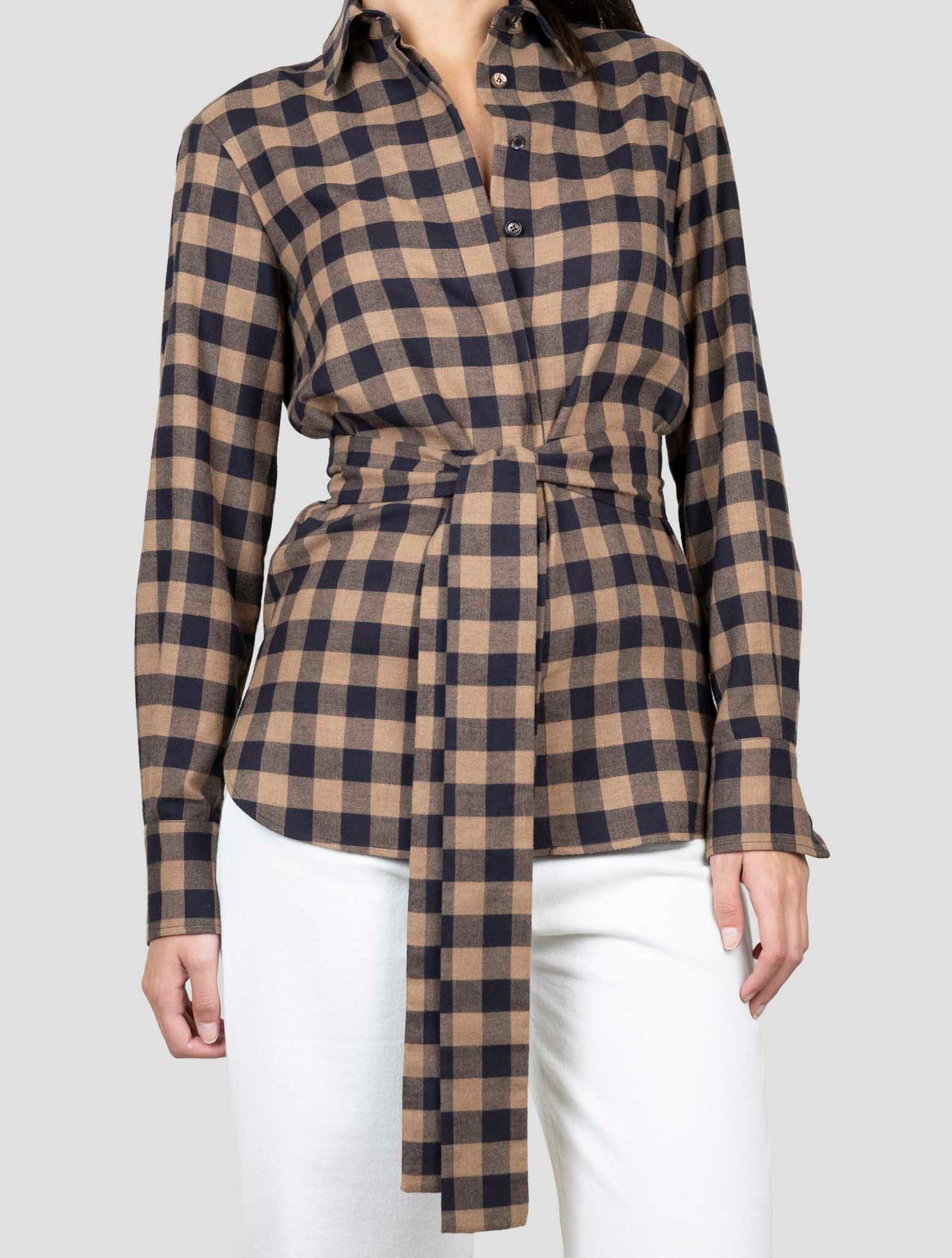 Kiton Brown Cotton Wool Shirt