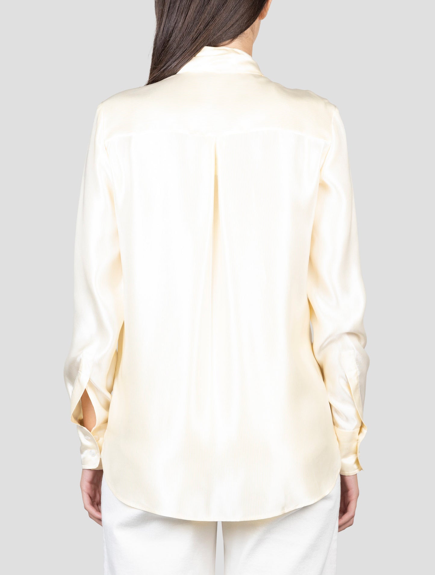 Kiton Yellow White Viscose Silk Shirt