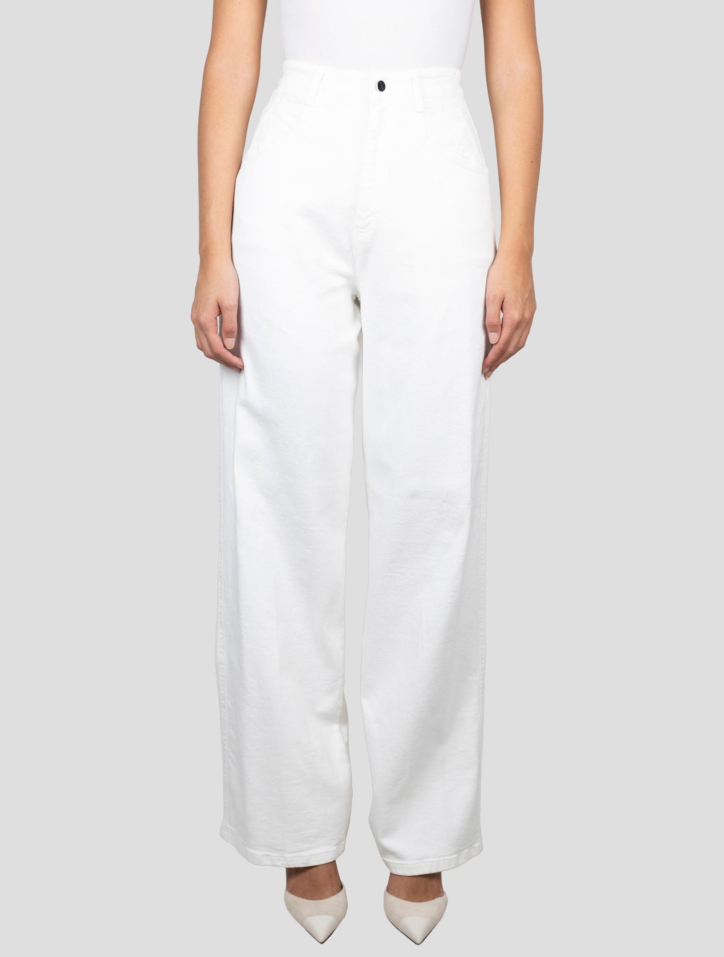 Kiton White Cotton Ea Jeans