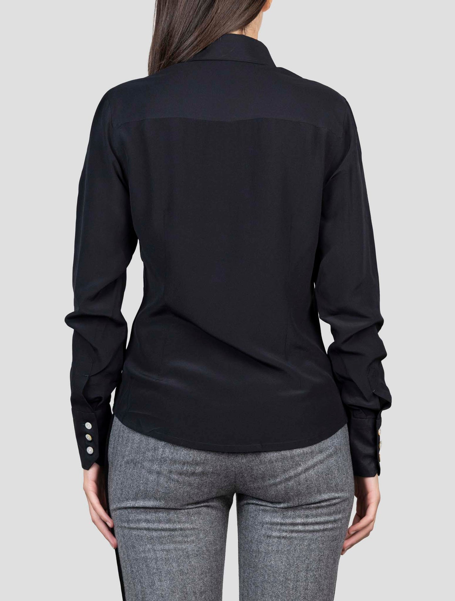 Kiton Black Silk Shirt