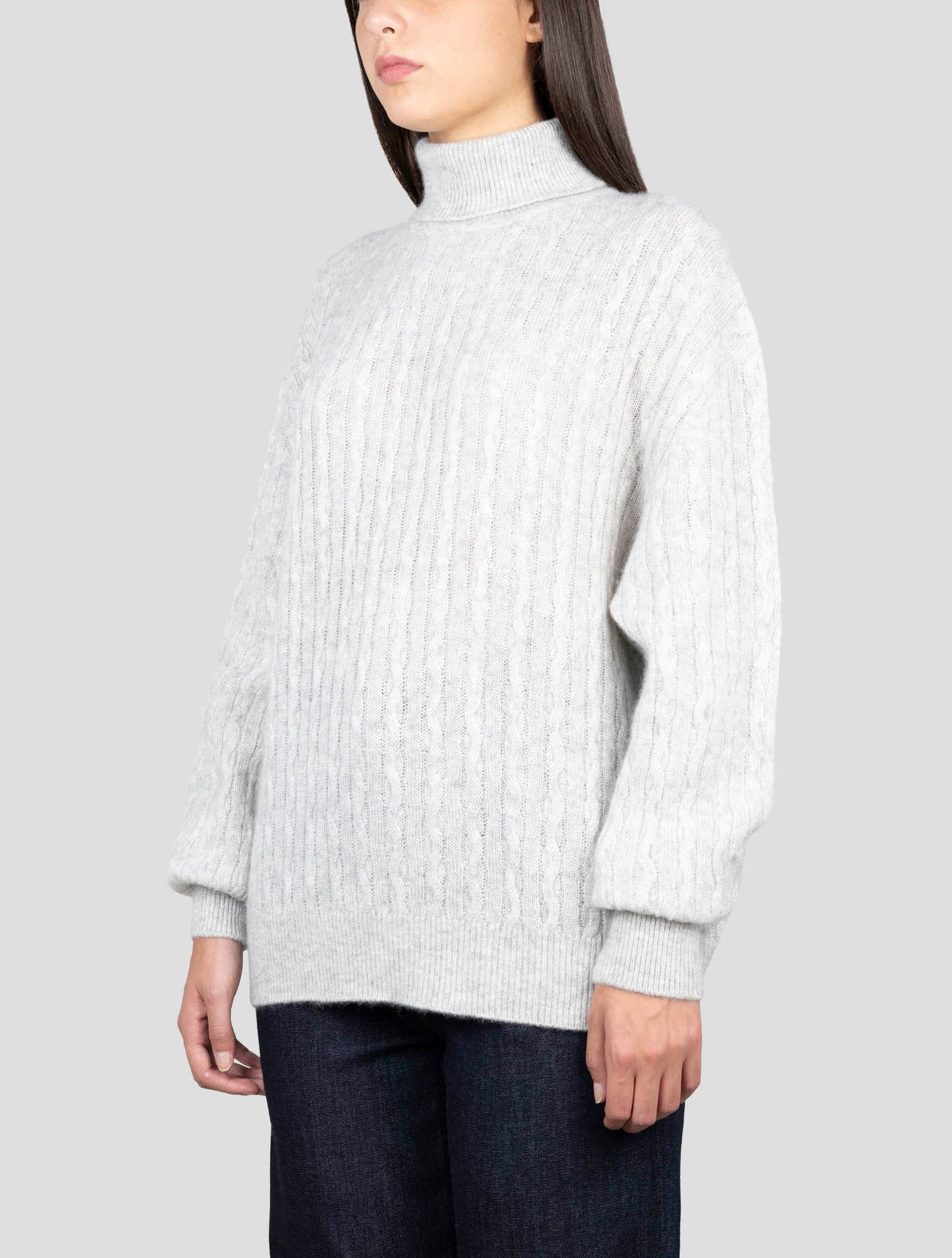 Kiton Gray Cashmere Silk Sweater Turtleneck