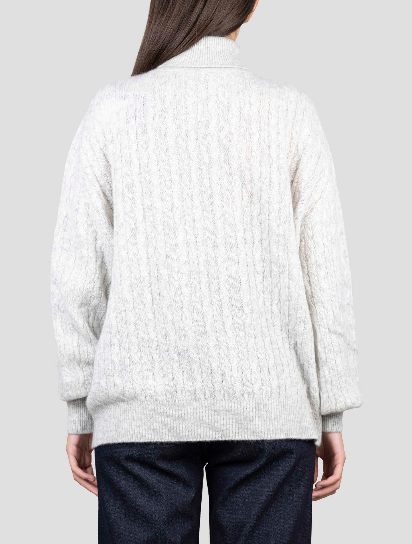 Kiton Gray Cashmere Silk Sweater Turtleneck