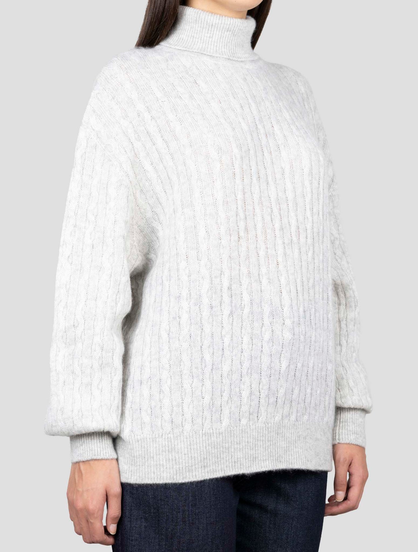 Kiton Gray Cashmere Silk Sweater Turtleneck