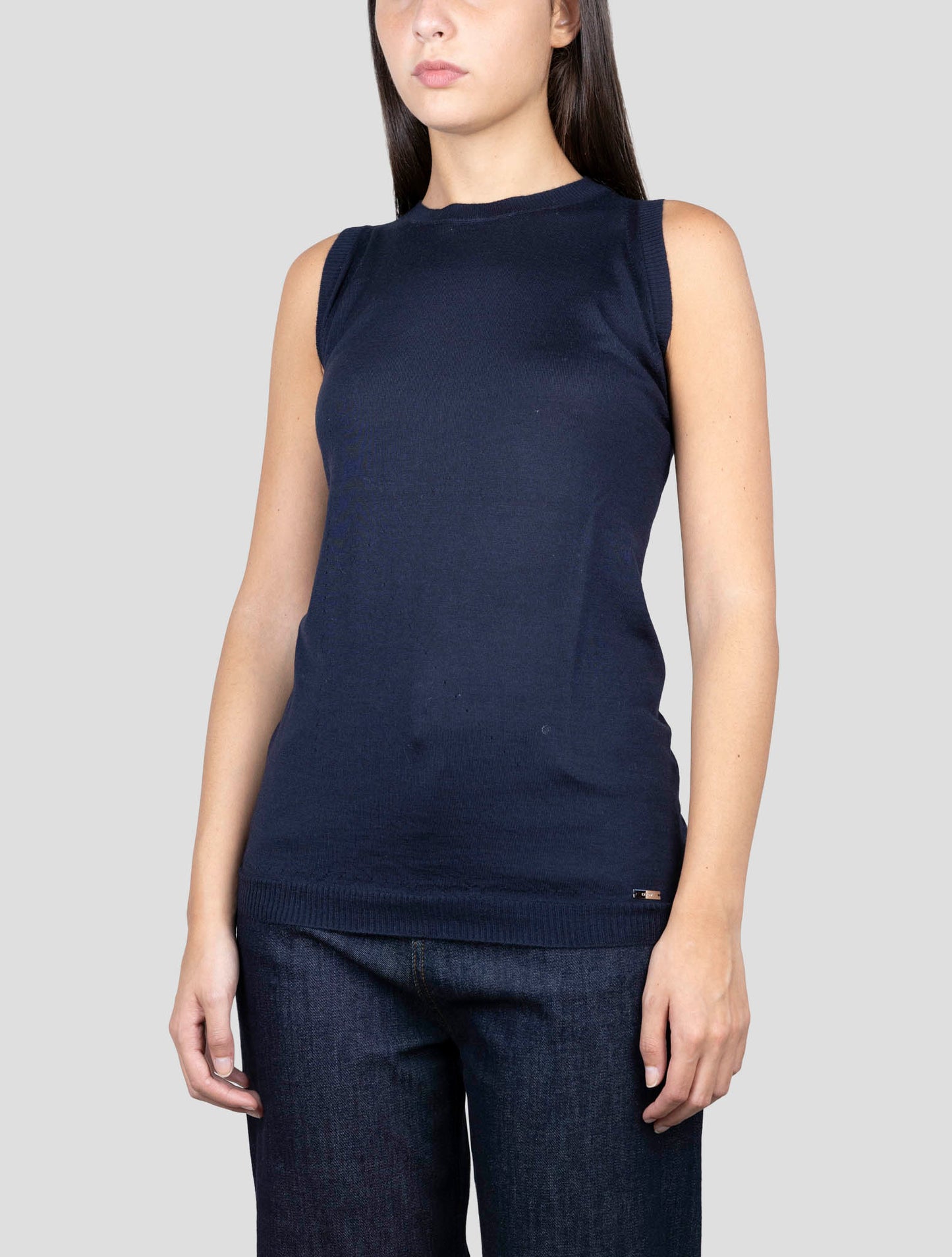 Kiton Blue Cashmere Silk Sweater Crewneck