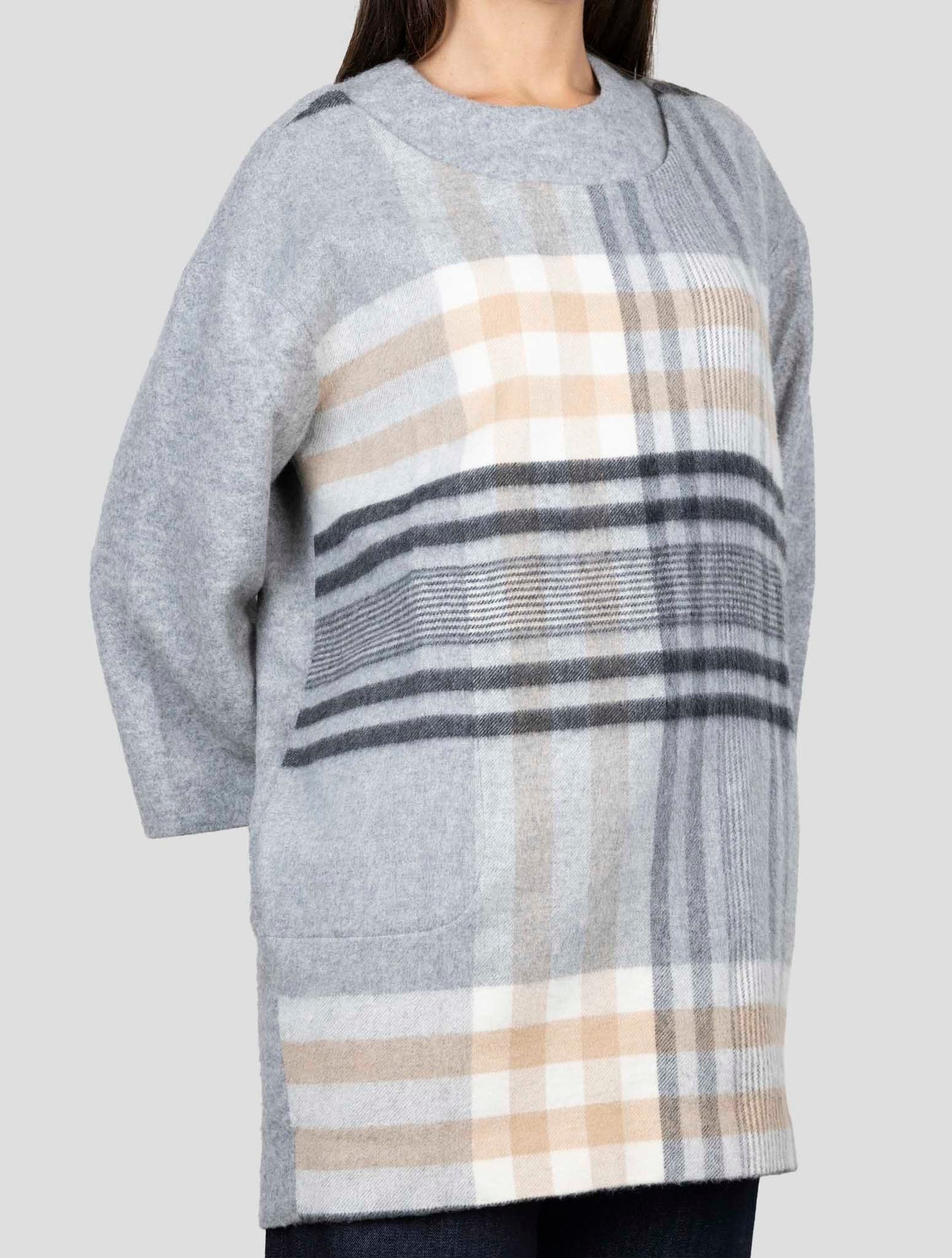 Kiton Blue White Cashmere Silk Sweater Turtleneck