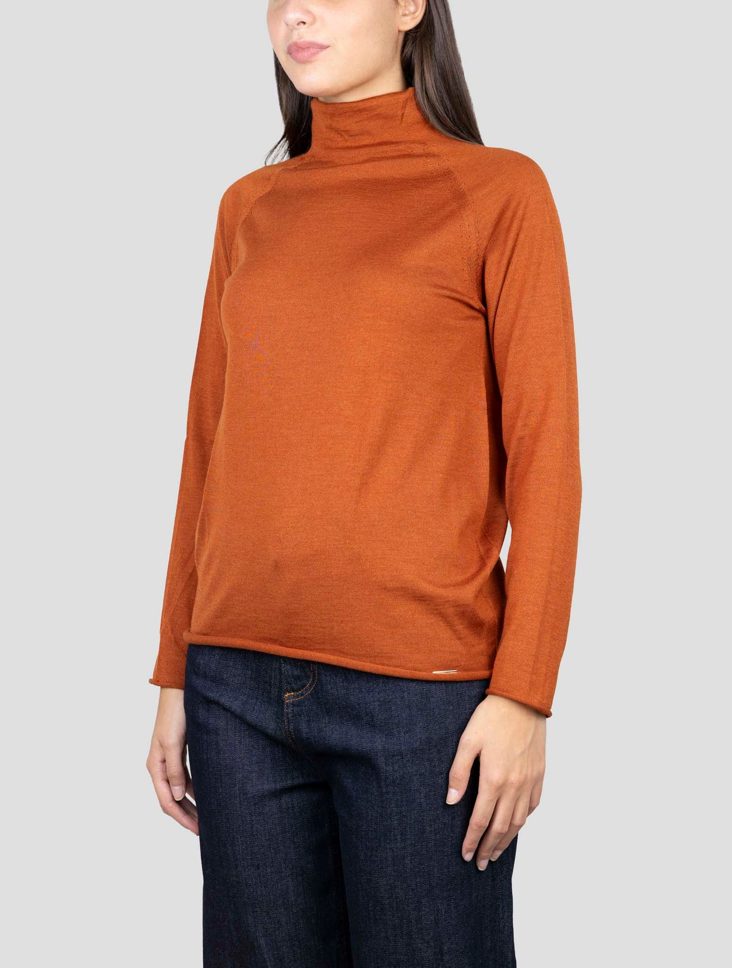 Kiton Brown Cashmere Silk Sweater Turtleneck