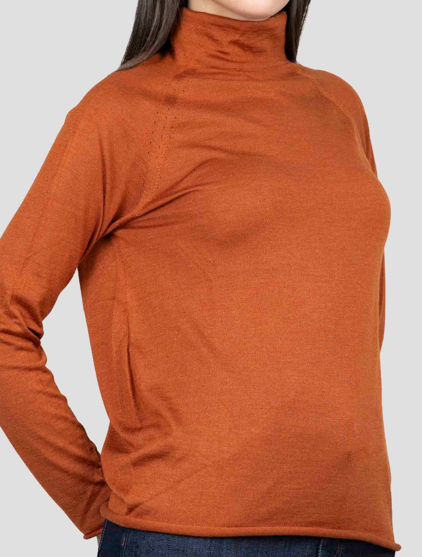 Kiton Brown Cashmere Silk Sweater Turtleneck