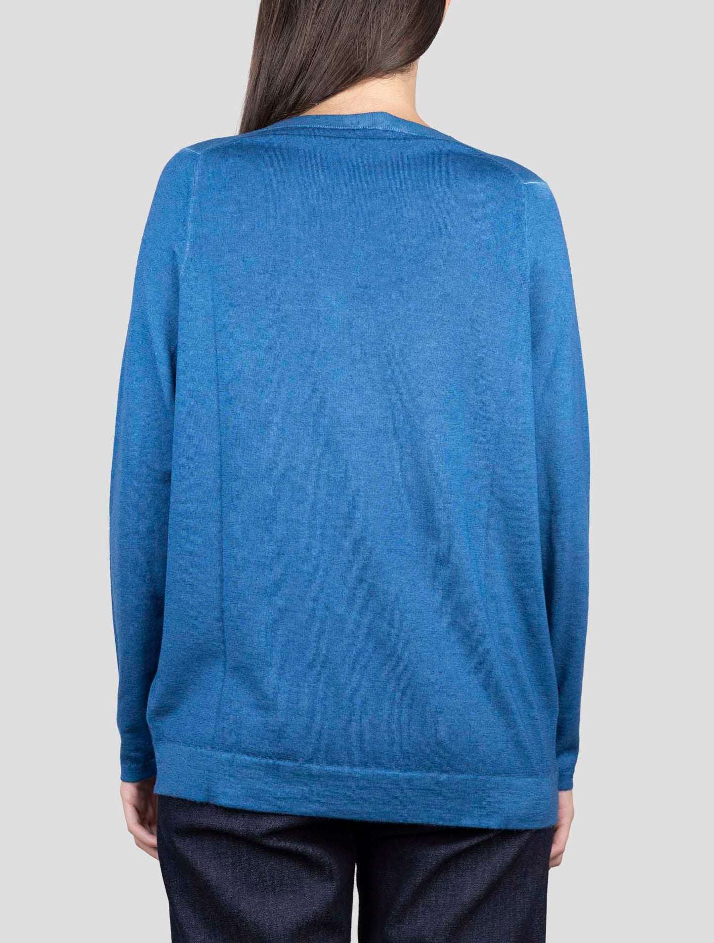 Kiton Blue Cashmere Sweater V-Neck