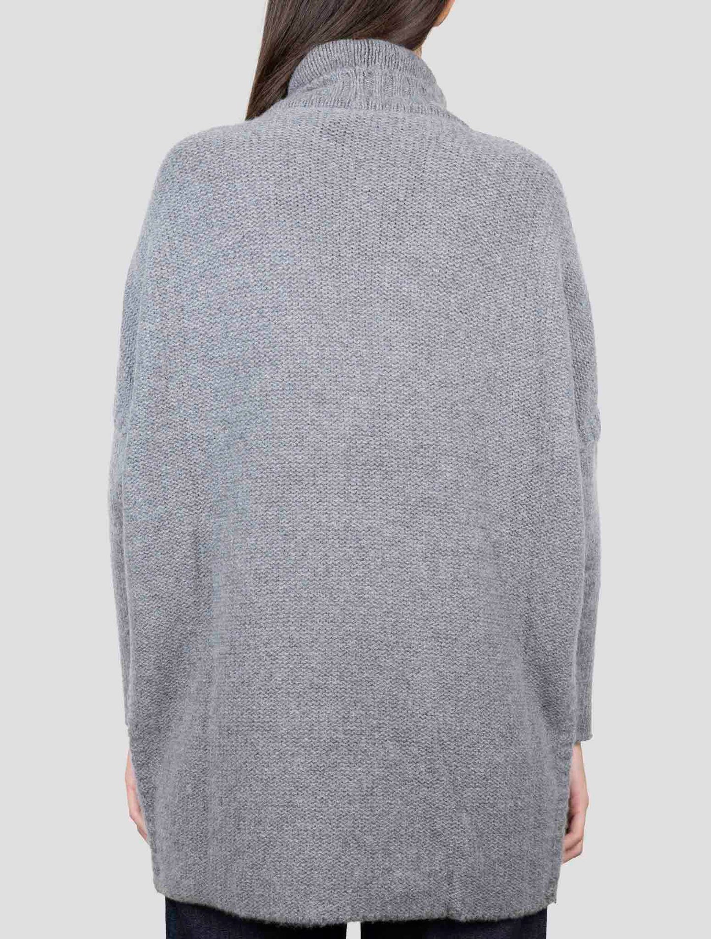 Kiton Gray Cashmere Zibellino Sweater V-Neck