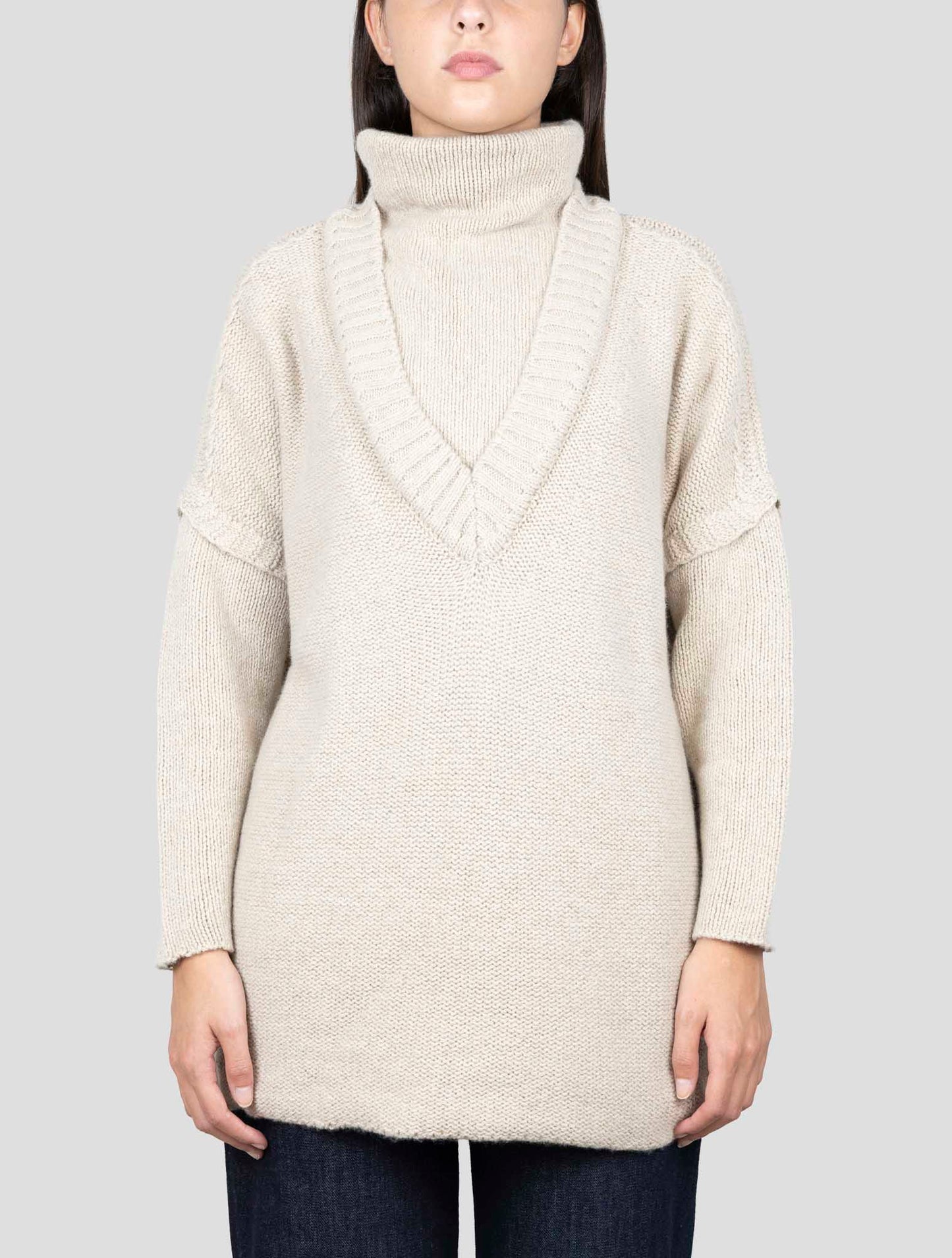Kiton Brown Cashmere Zibellino Sweater V-Neck
