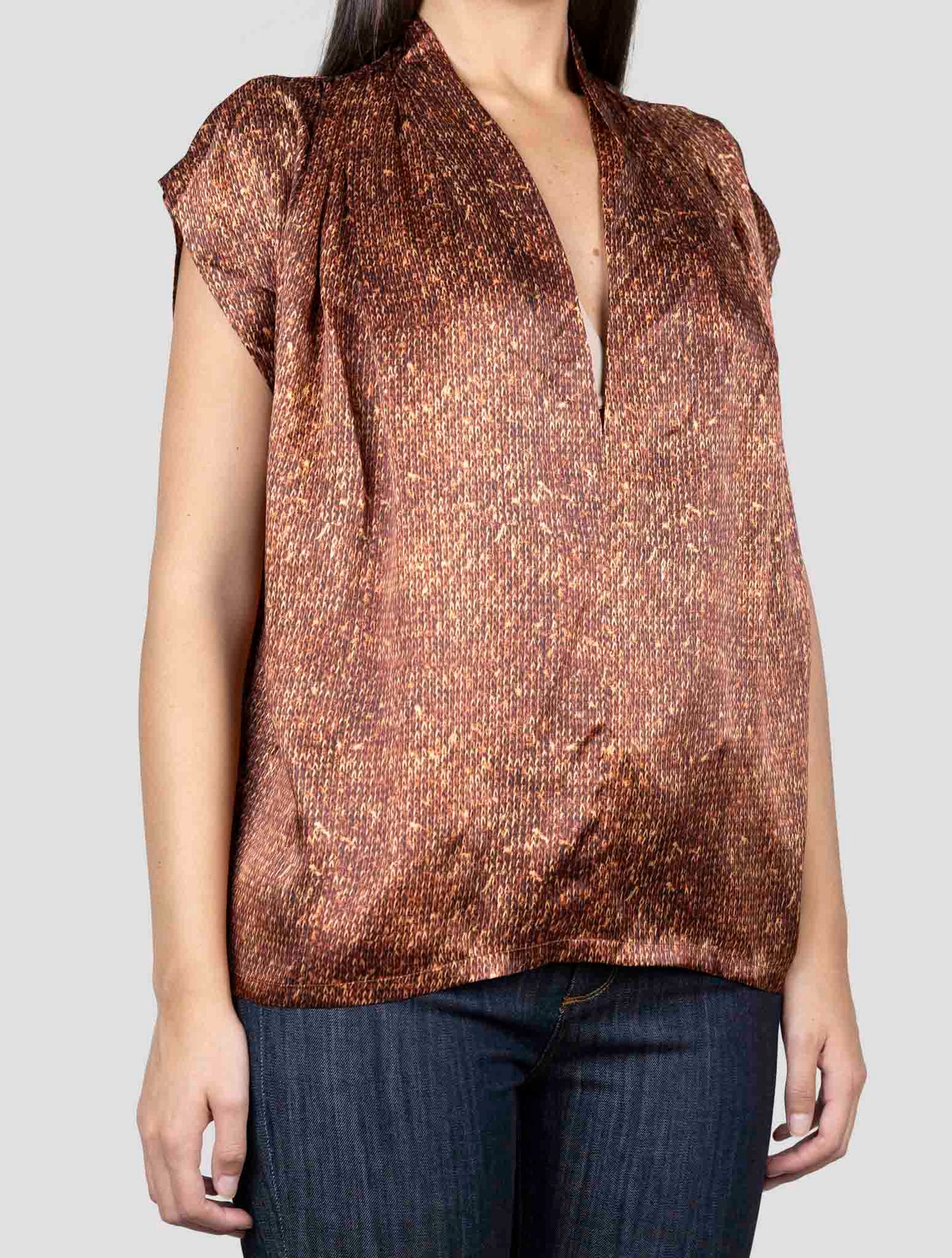 Kiton Brown Silk Shirt