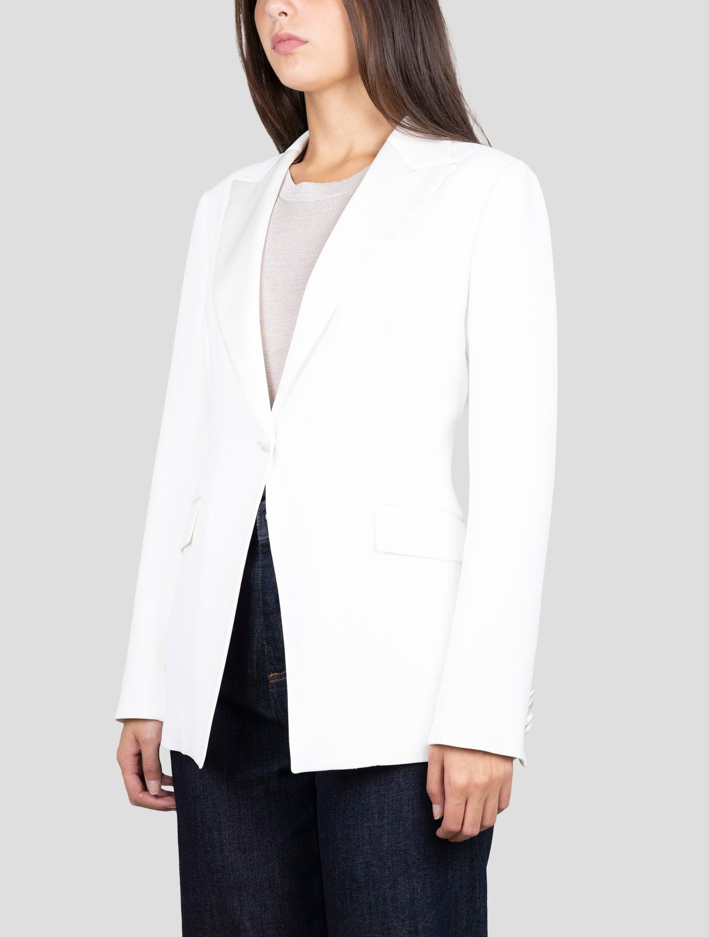 Kiton White Viscose Acetate Ea Blazer