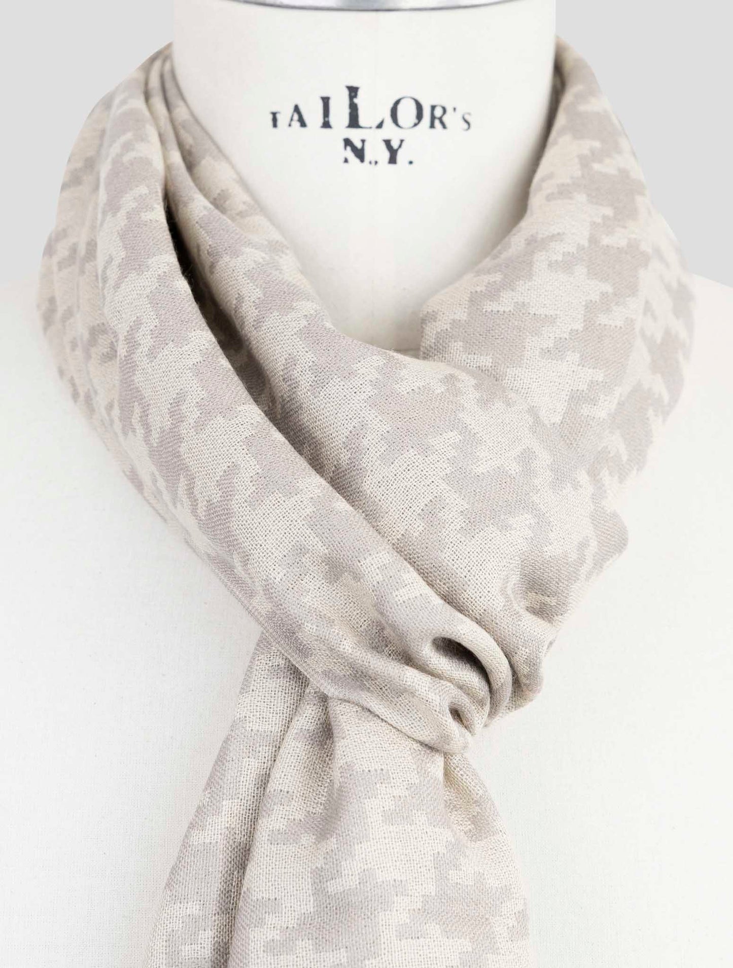 Kiton Beige Cashmere Silk Scarf