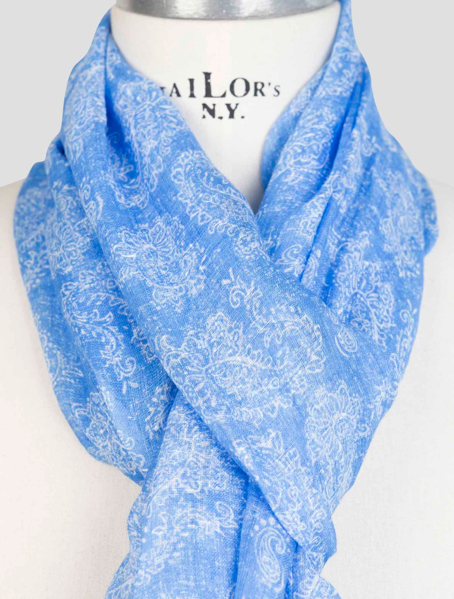 Kiton Light Blue Linen Scarf