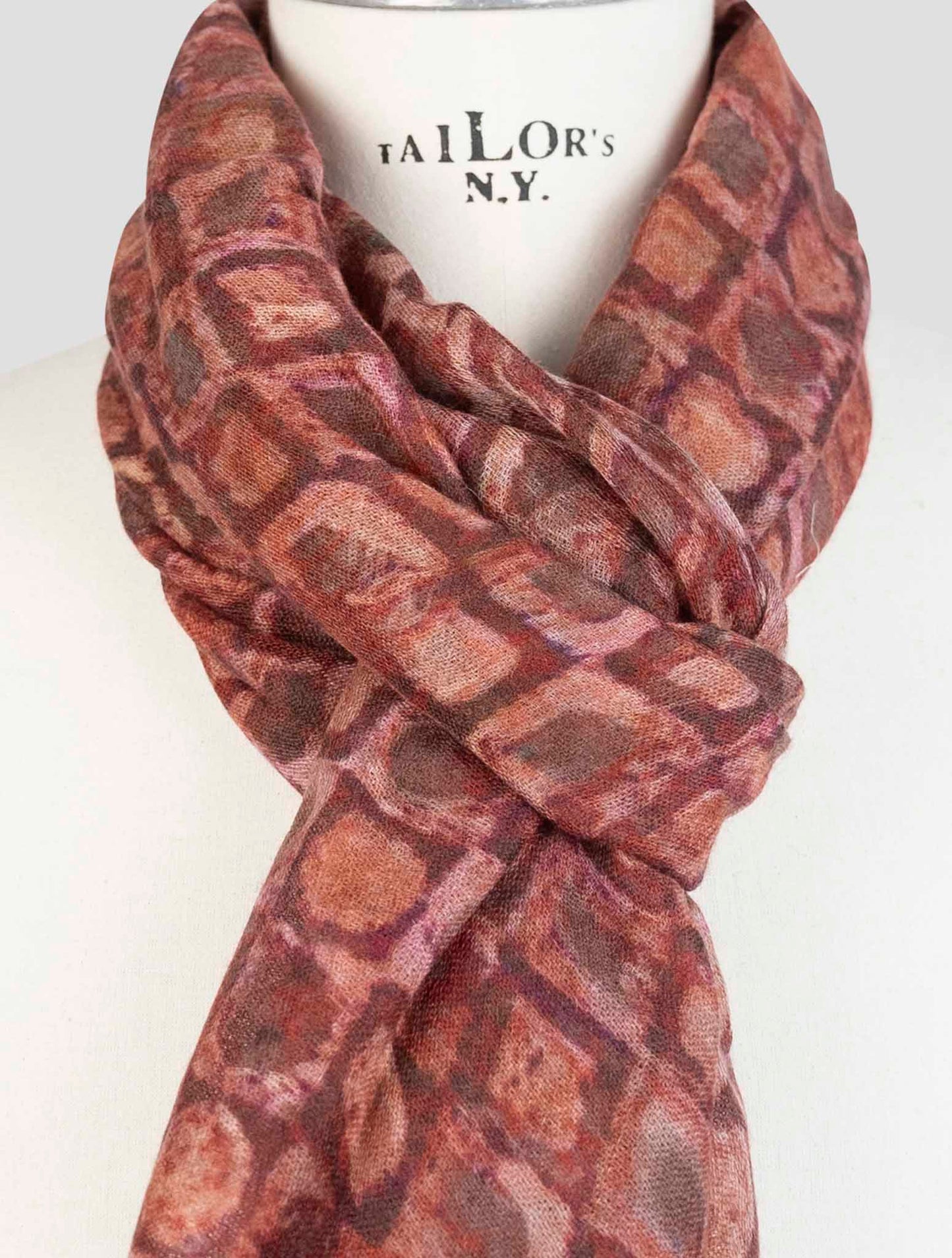 Kiton Burgundy Cashmere Scarf