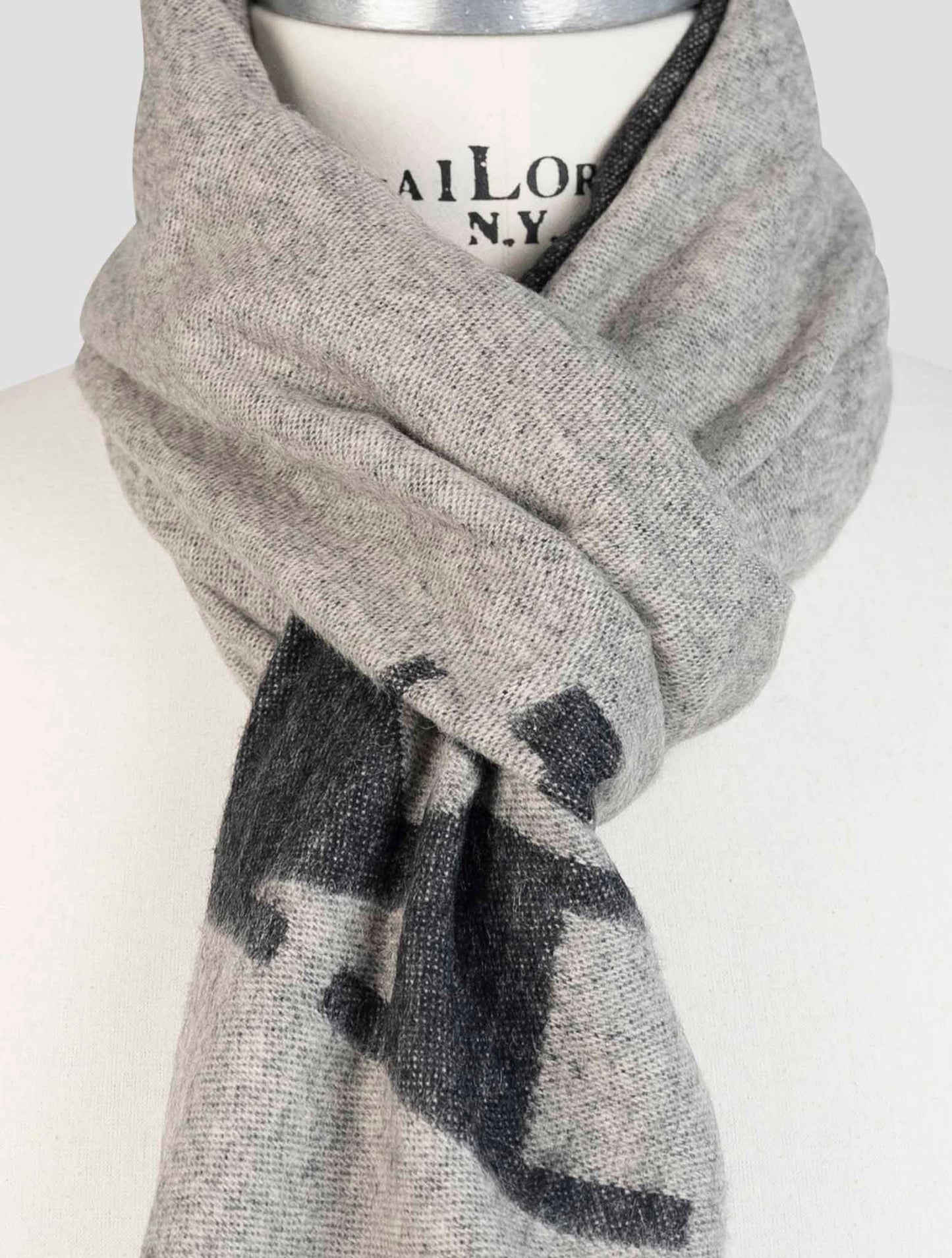 Kiton Gray Cashmere Silk Scarf