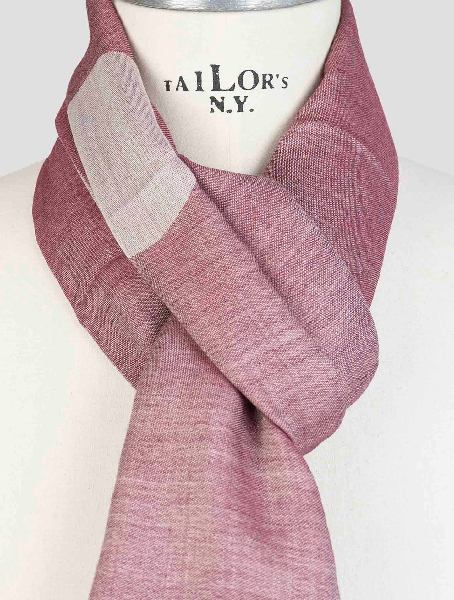 Kiton Burgundy Wool Silk Scarf