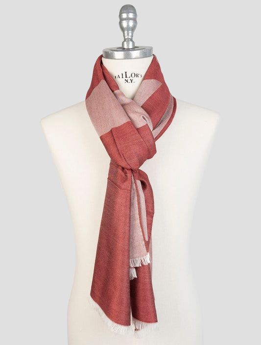 Kiton Red Cashmere Silk Scarf