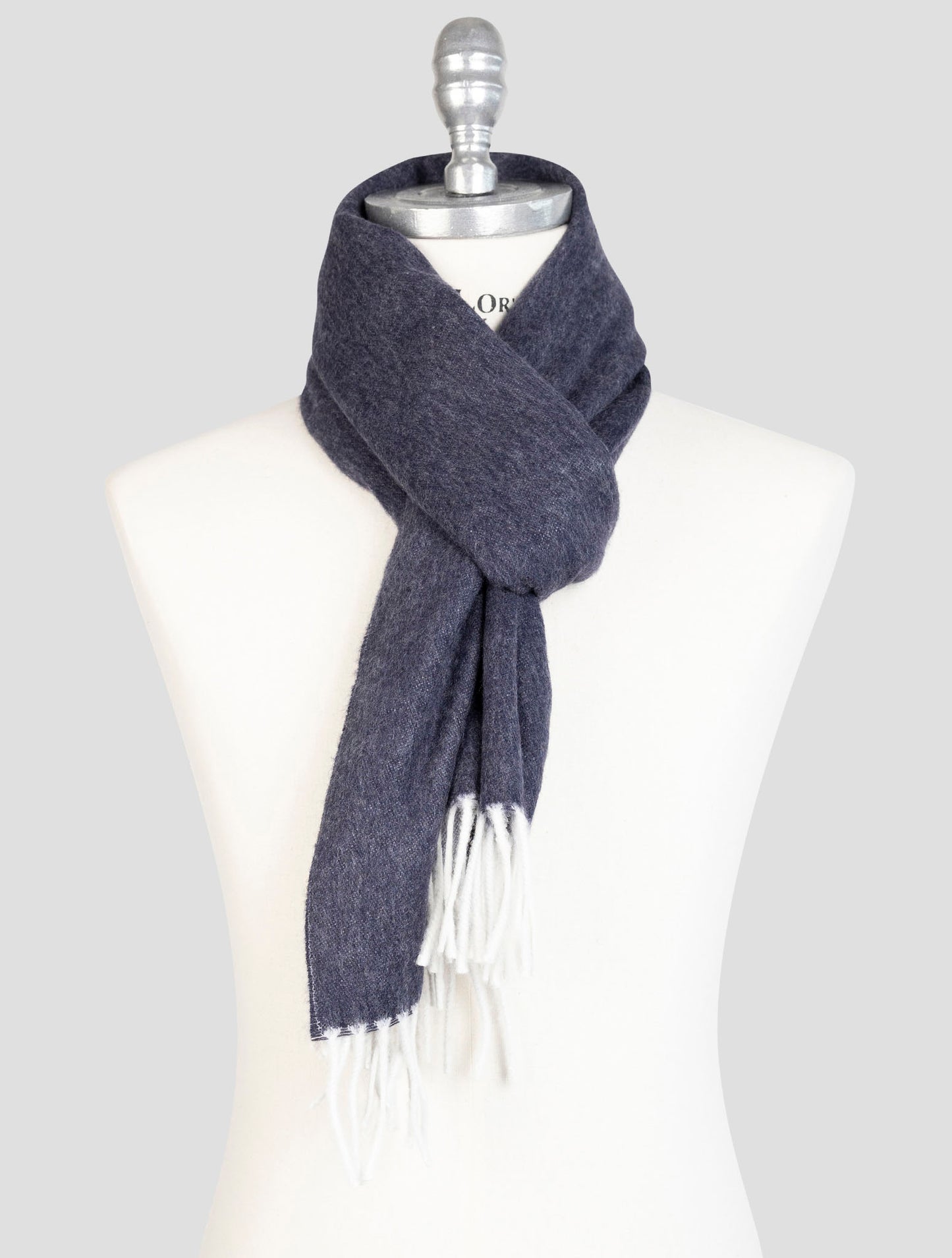 Kiton Blue Cashmere Wool Scarf