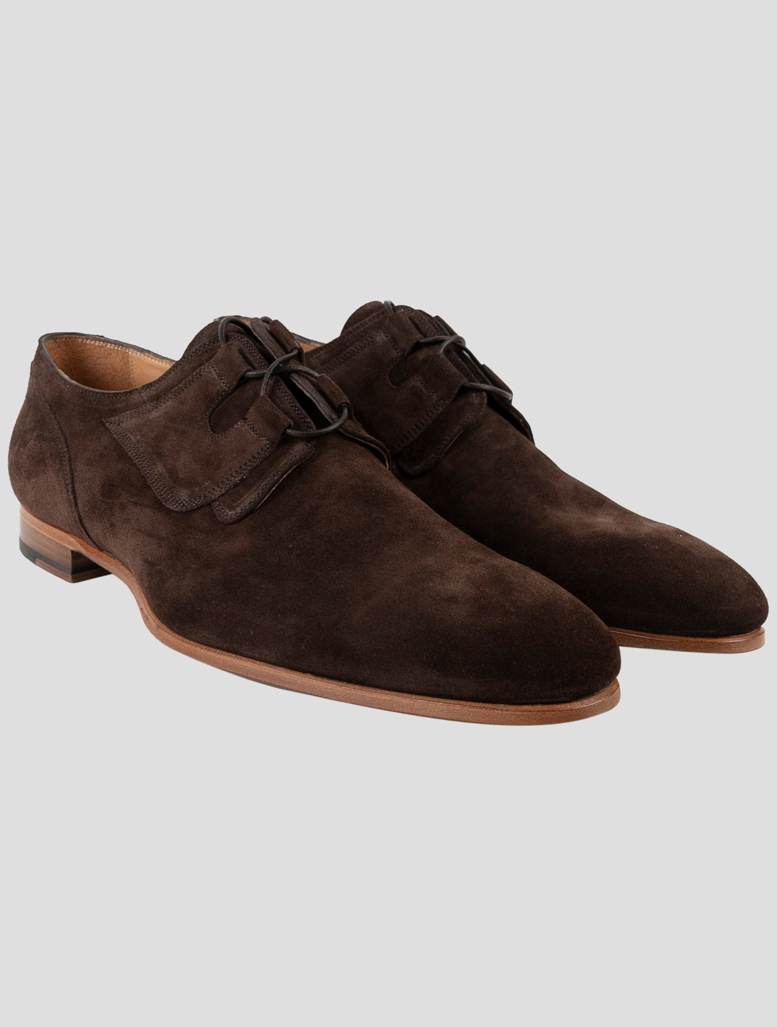  Brown Suede Leather Derby Lace Up Shoes Loewe Faro Suede Lace-Up Derby Shoes | Neiman Marcus main image 4