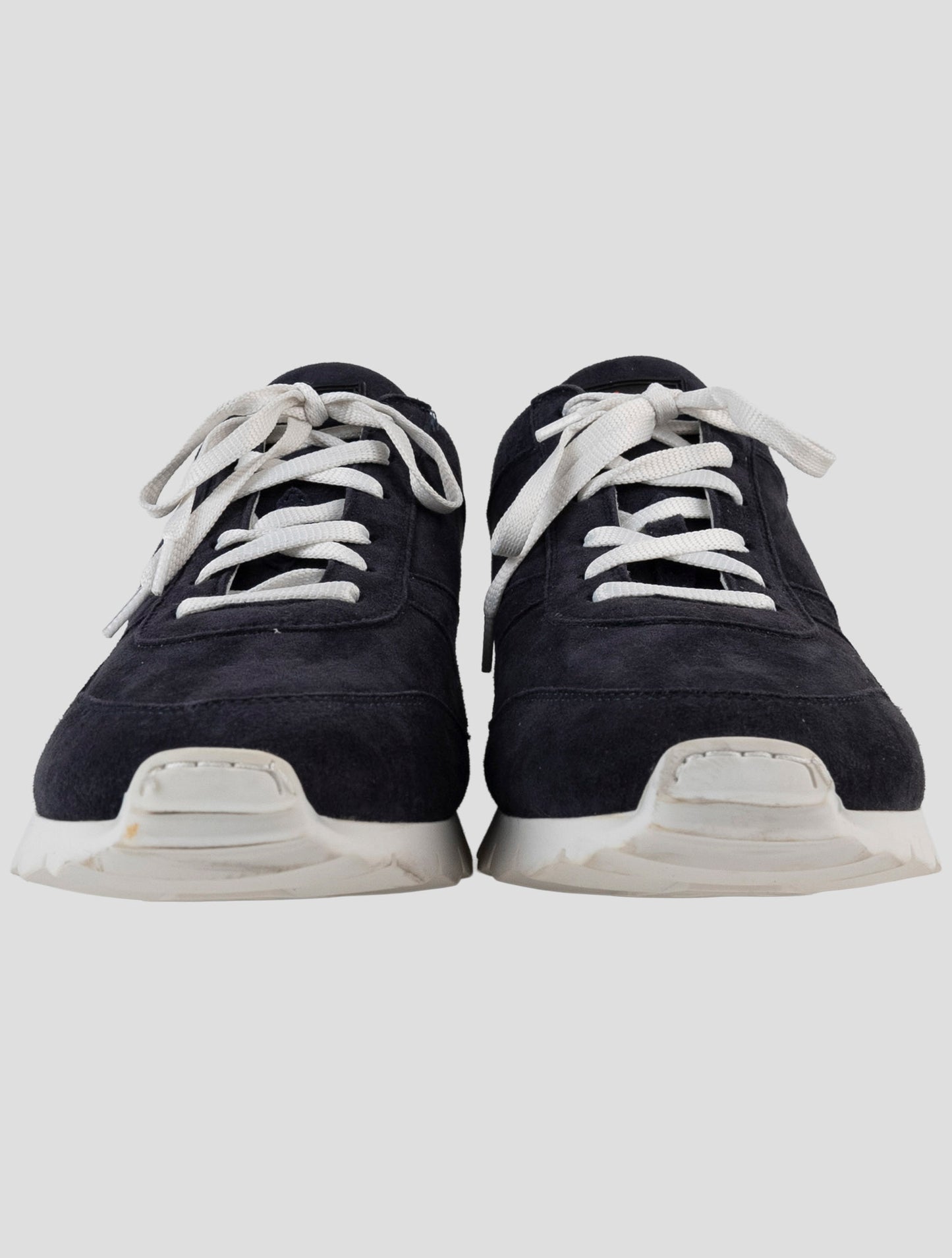 Kiton Blue Leather Suede Sneakers