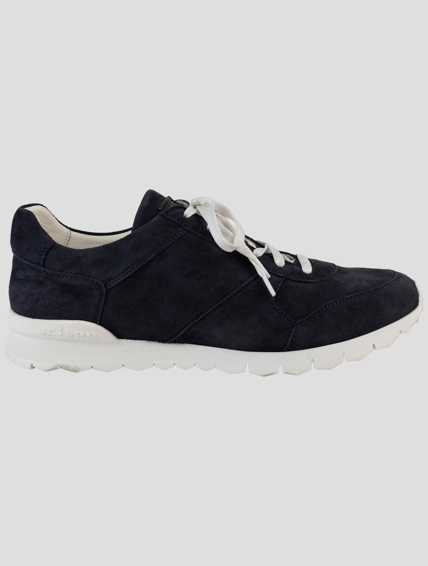 Kiton Blue Leather Suede Sneakers