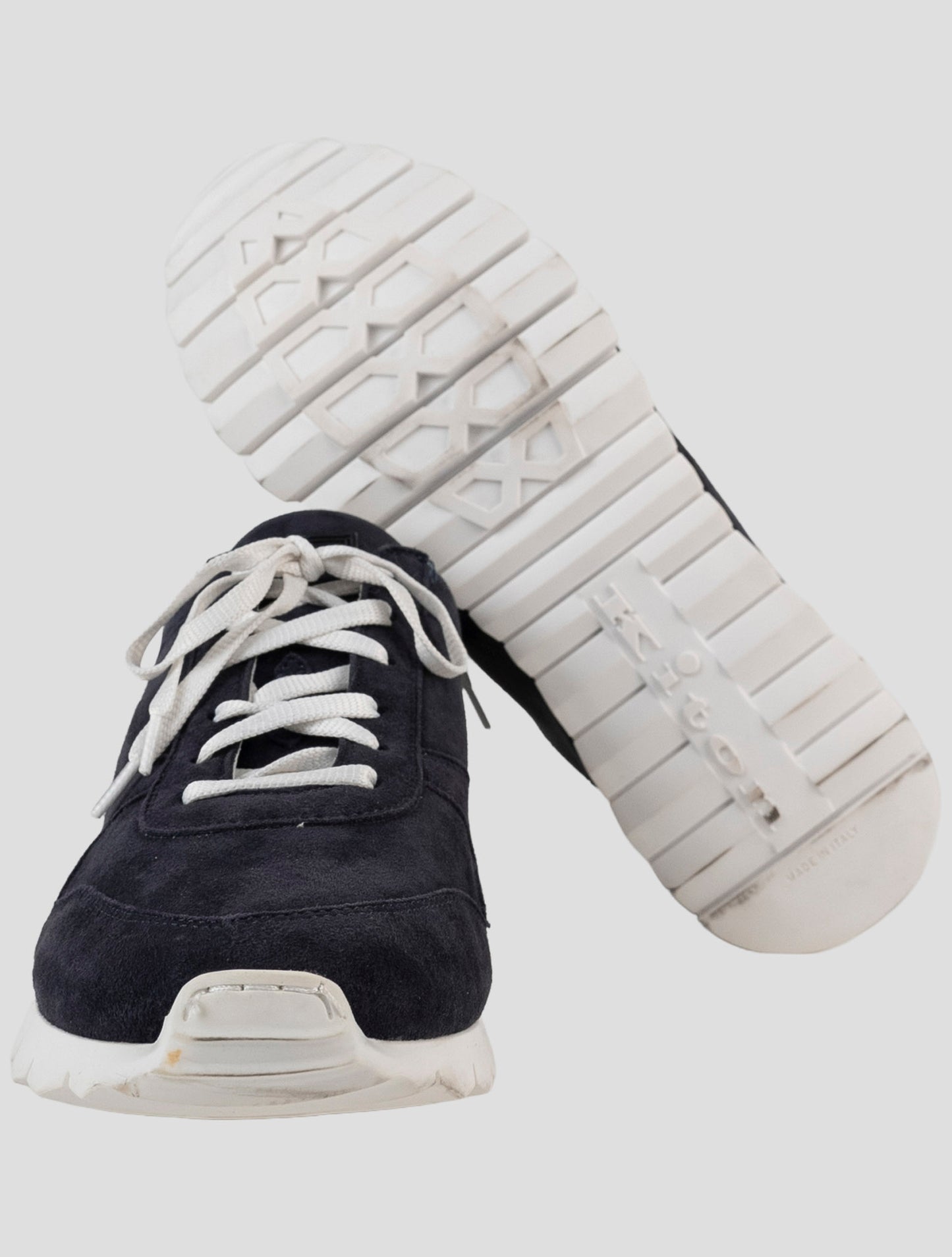 Kiton Blue Leather Suede Sneakers