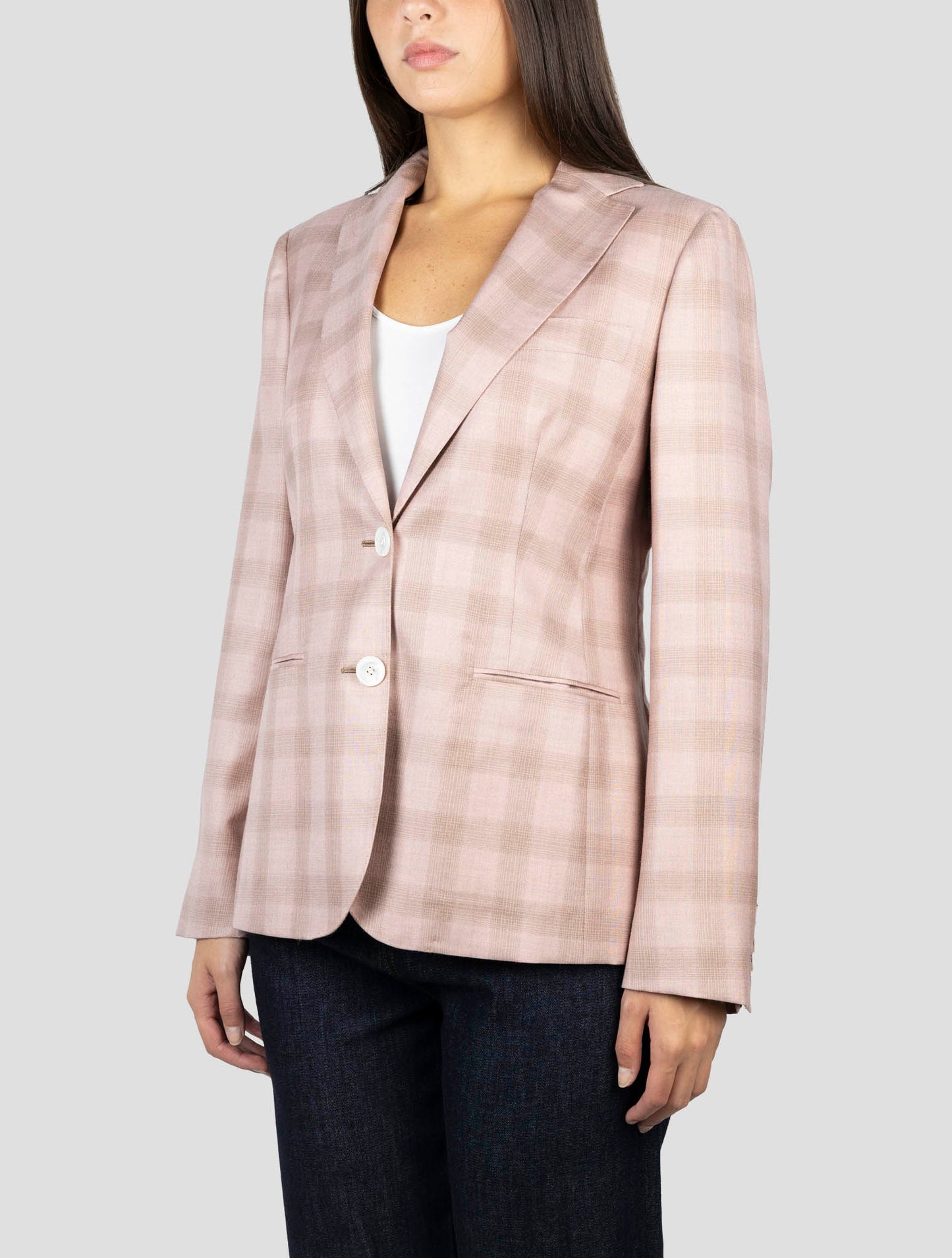 Kiton Pink Cashmere Silk Linen Blazer