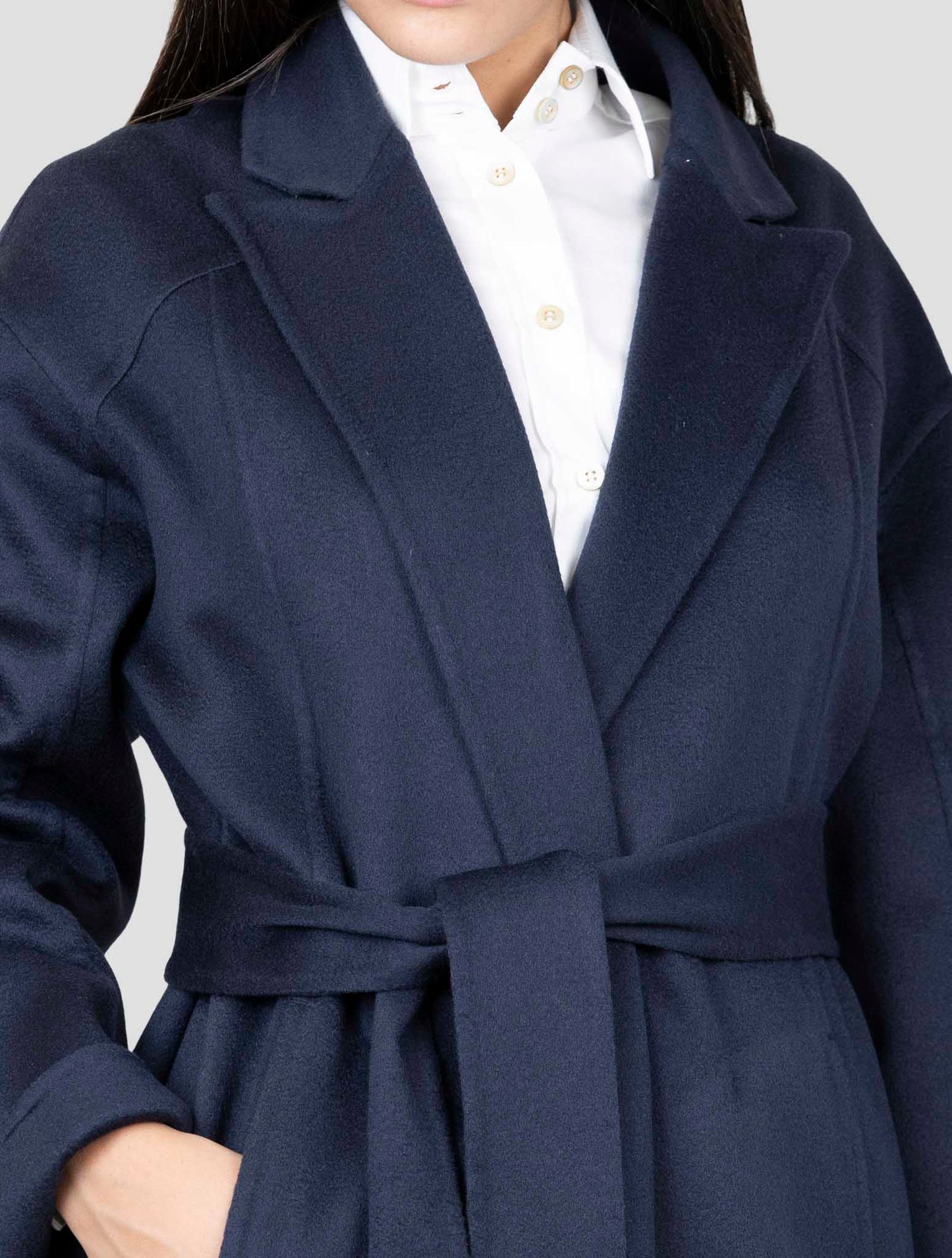 Kiton Dark Blue Cashmere Overcoat