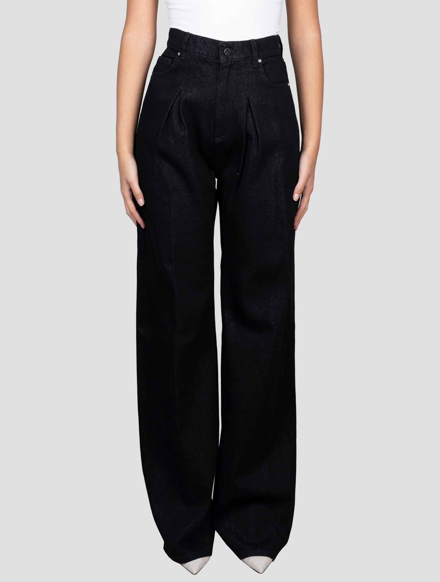 Kiton Black Cotton Pl Viscose Jeans
