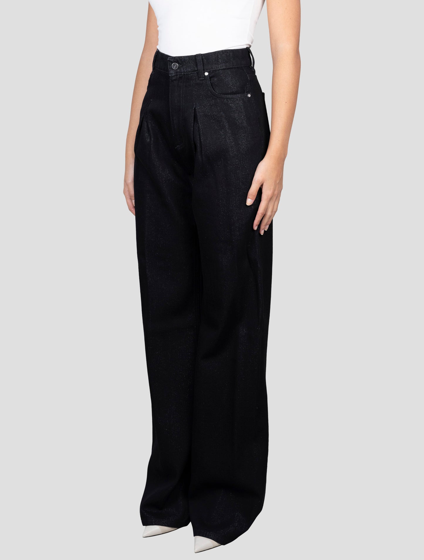 Kiton Black Cotton Pl Viscose Jeans