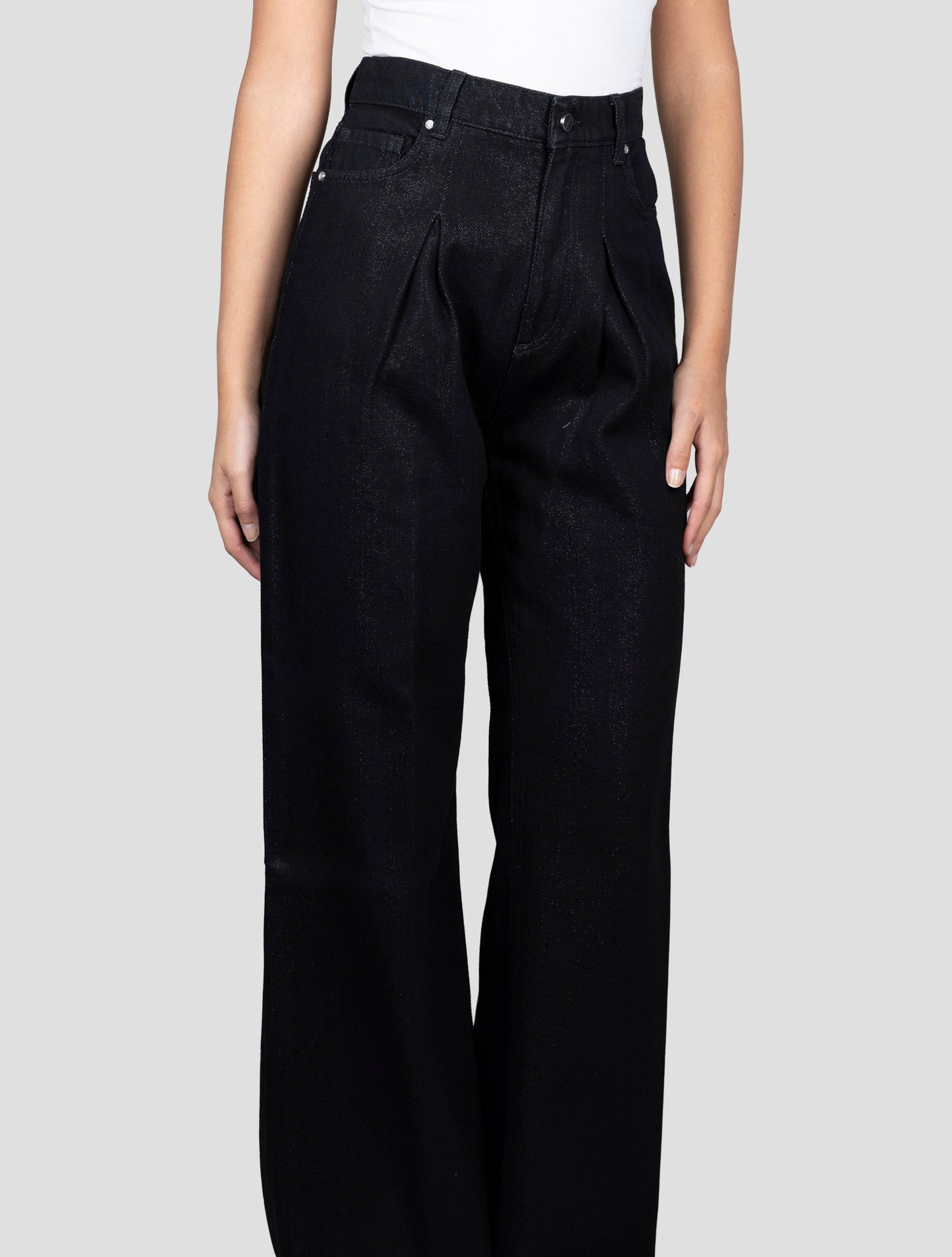 Kiton Black Cotton Pl Viscose Jeans