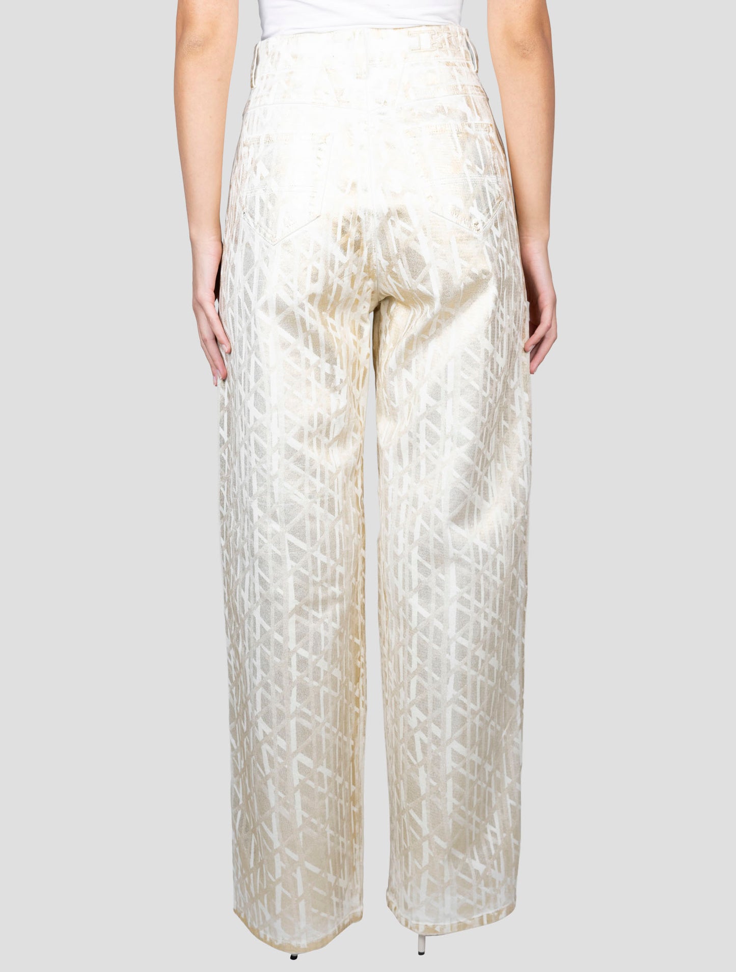 Kiton Gold White Cotton Ea Jeans