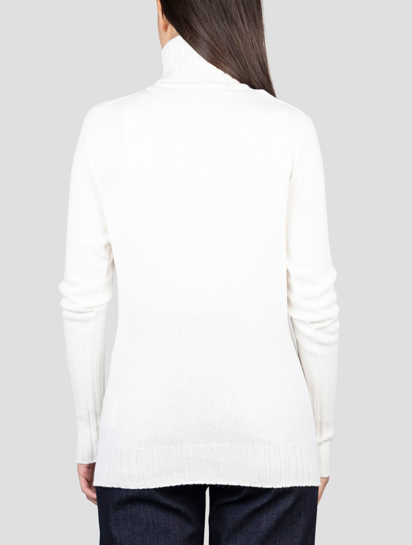 Kiton White Cashmere Sweater Turtleneck