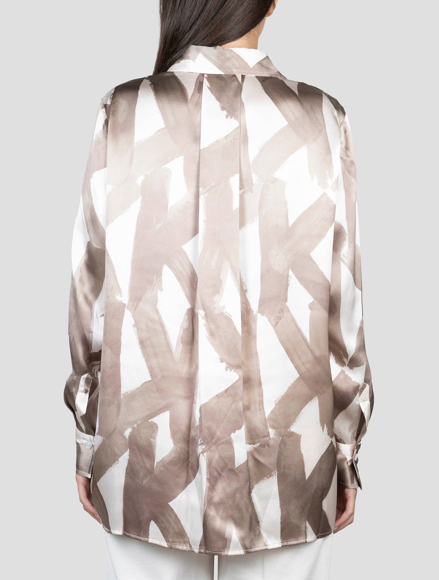 Kiton Pink Brown Silk Shirt