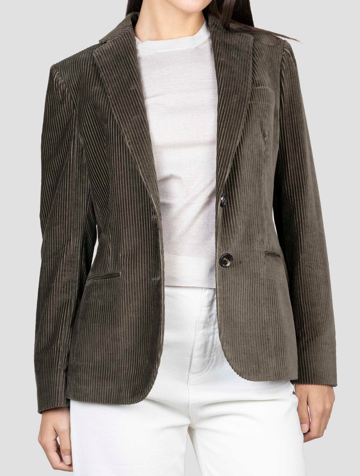 Kiton Brown Cotton Velvet Blazer