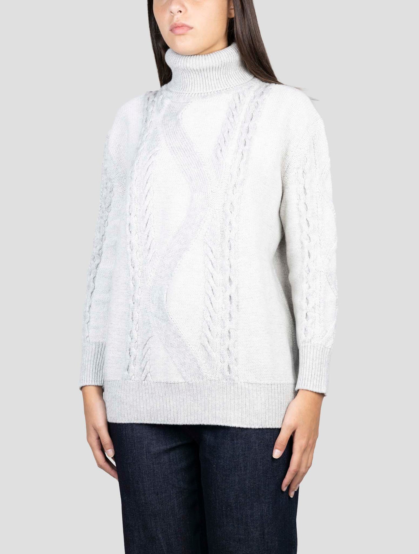 Kiton Gray Cashmere Sweater Turtleneck