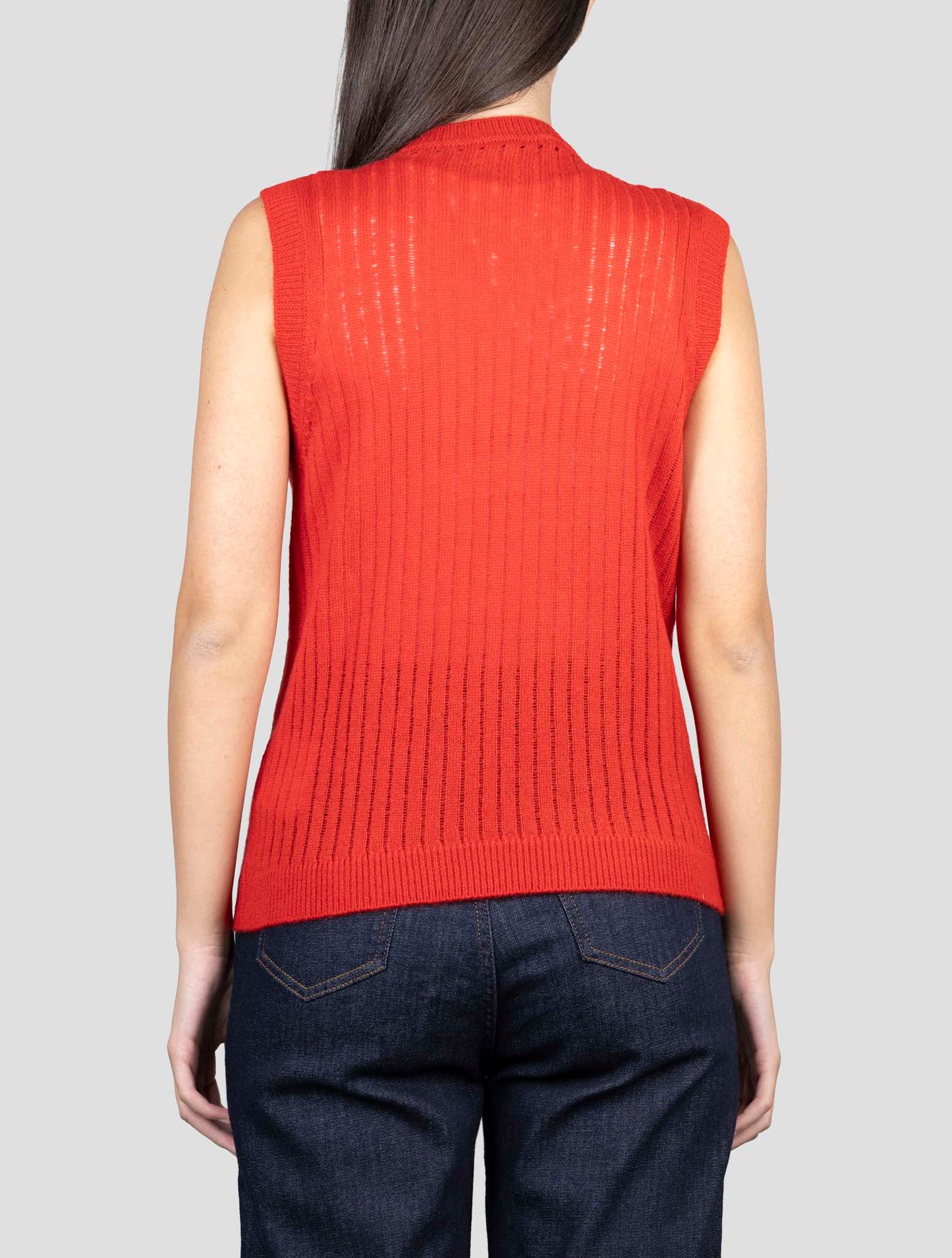 Kiton Red Cashmere Silk Tank Top