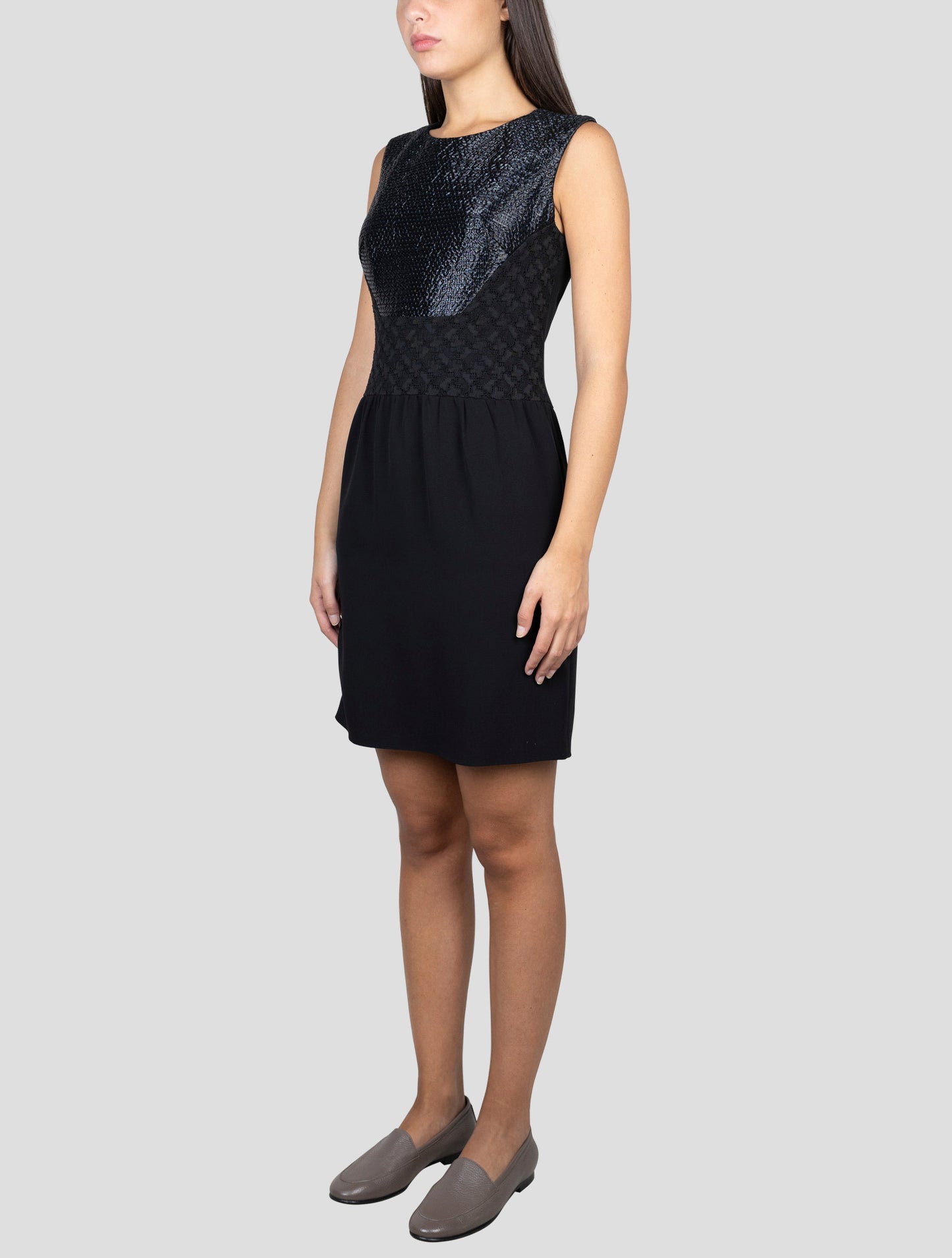 Kiton Black Cotton Viscose Pa Dress