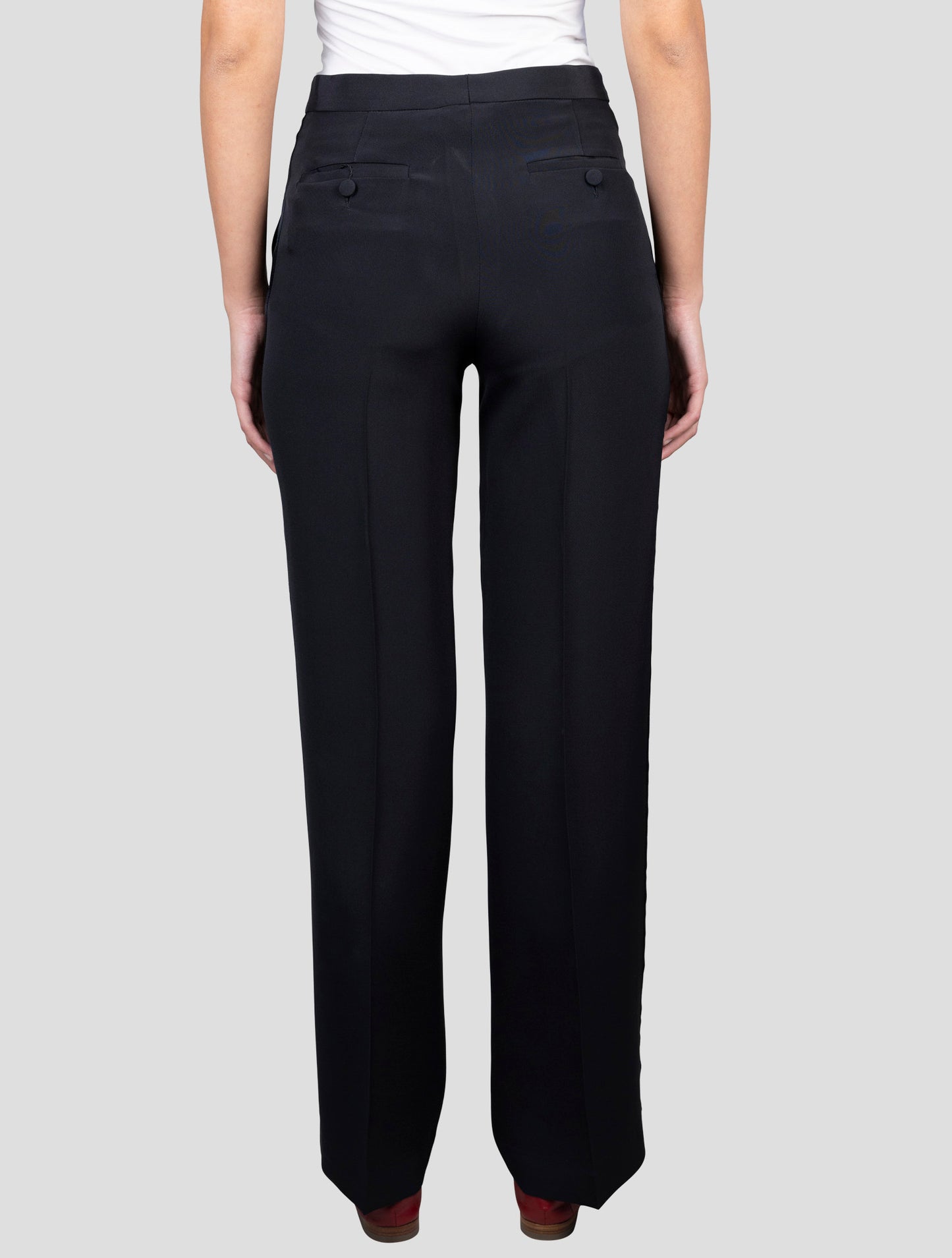 Kiton Dark Blue Silk Dress Pants