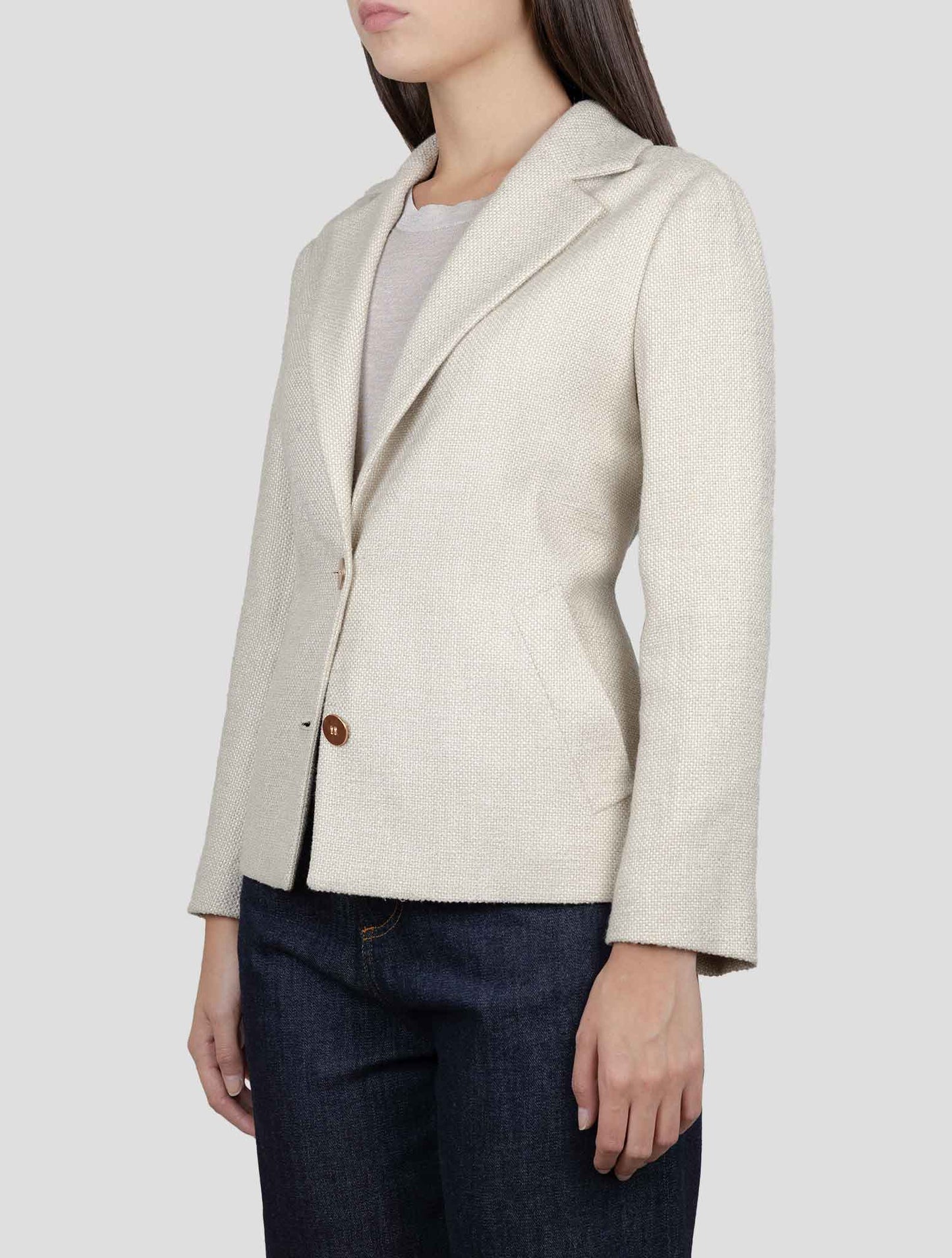 Kiton Beige Viscose Cotton Pa Ra Blazer