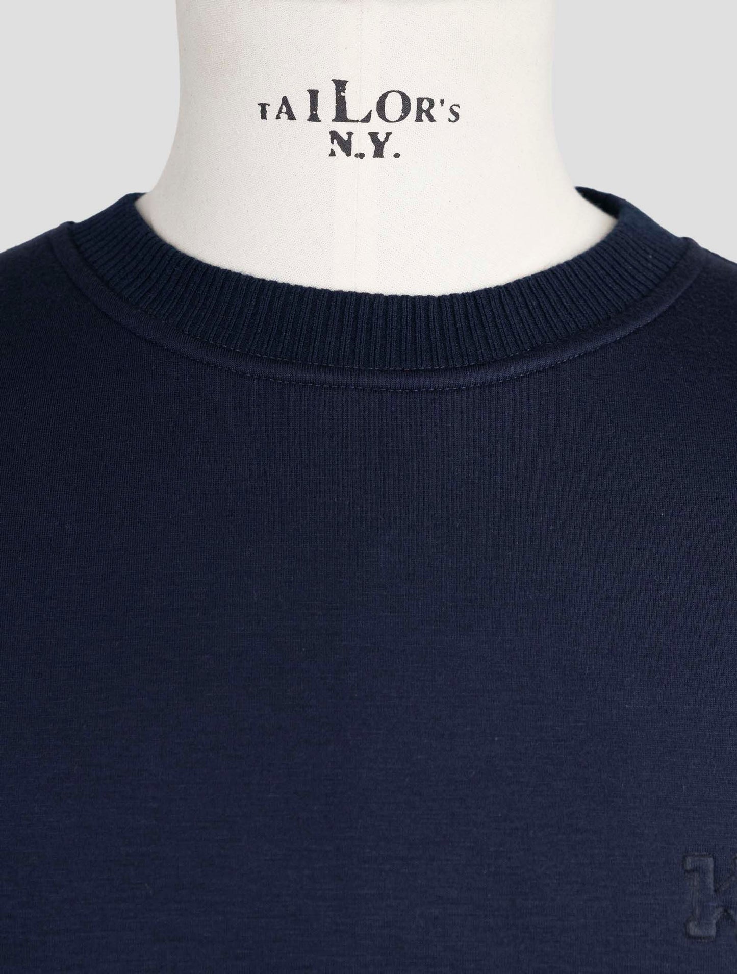 Kiton Knt Blue Cotton Sweater Crewneck