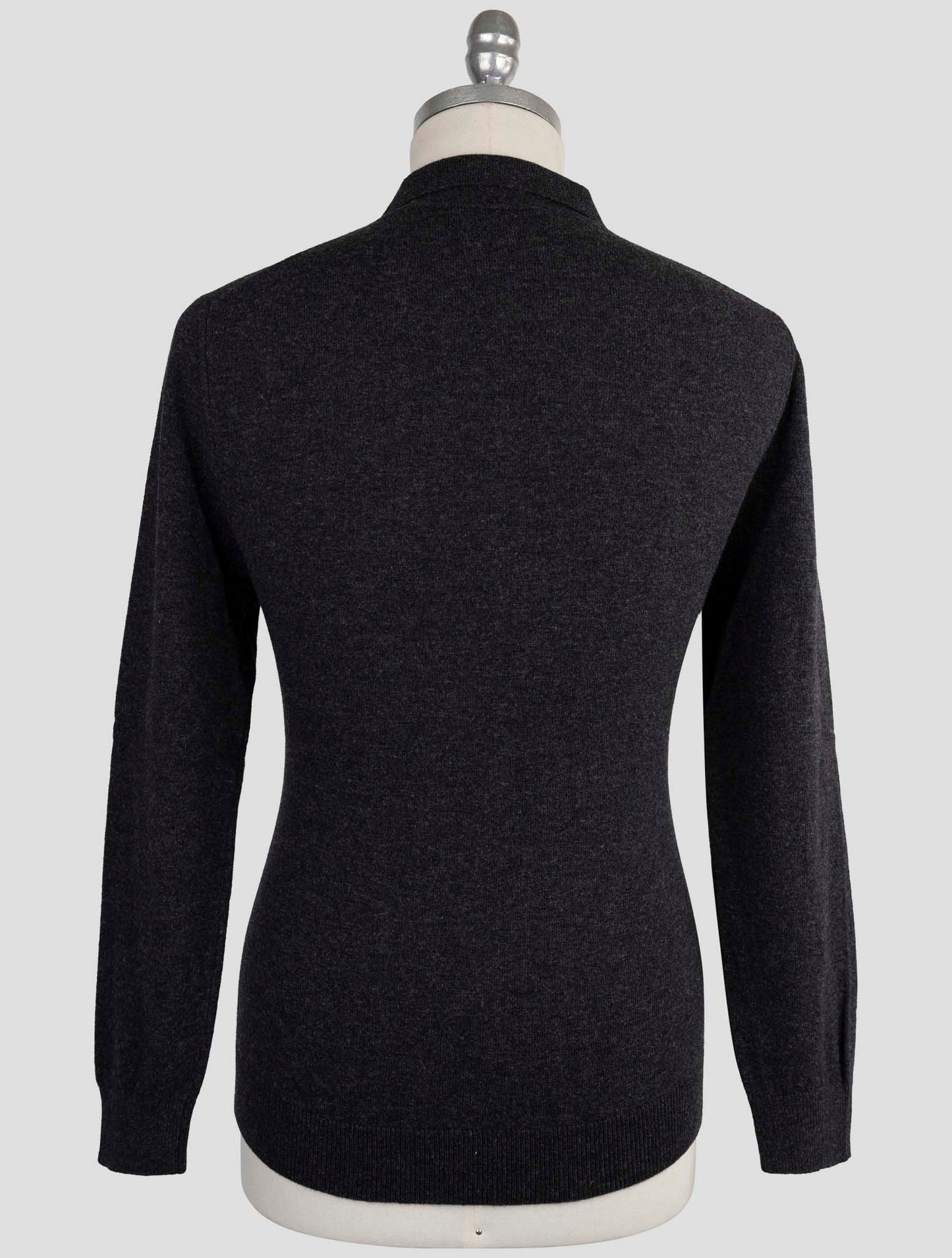 Kiton Knt Gray Virgin Wool Sweater Polo
