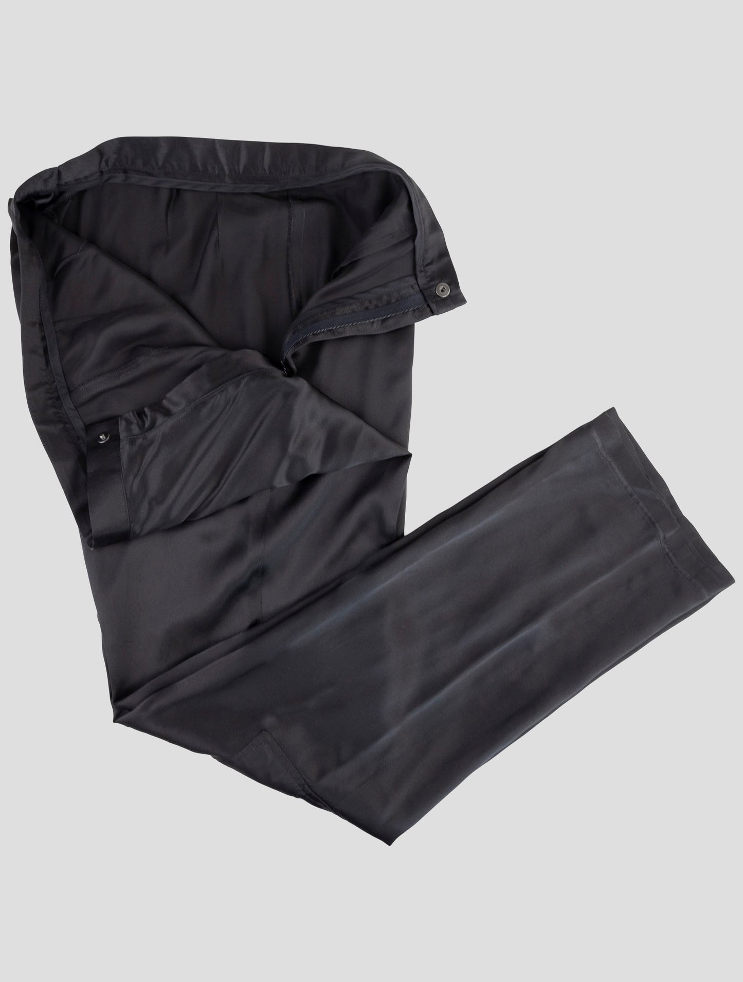 Kiton Knt Black Silk Pants