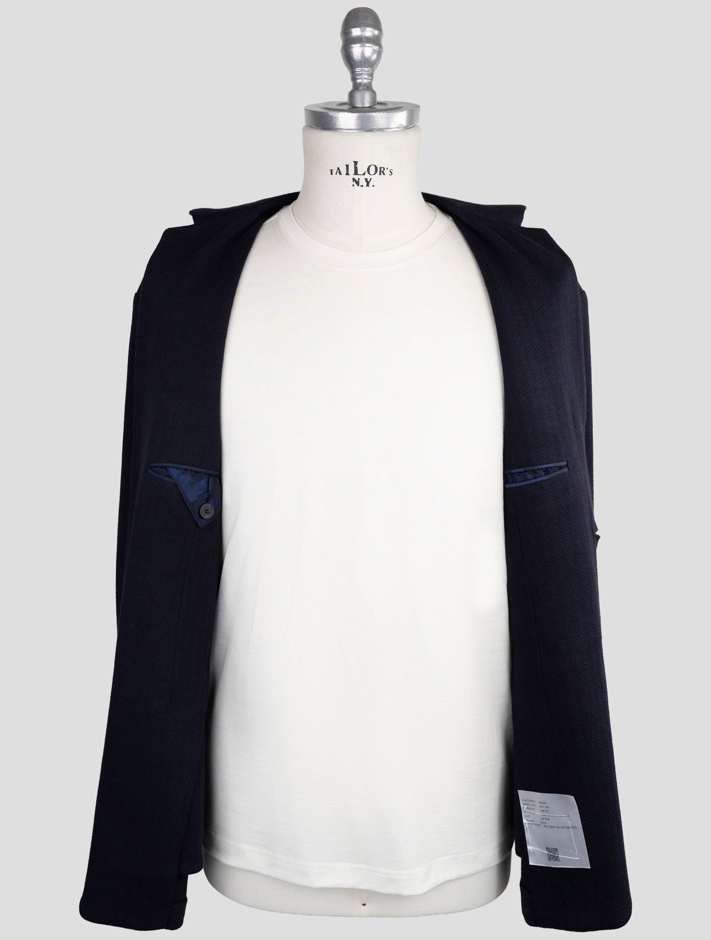 Kiton Knt Blue Cashmere Cotton Blazer