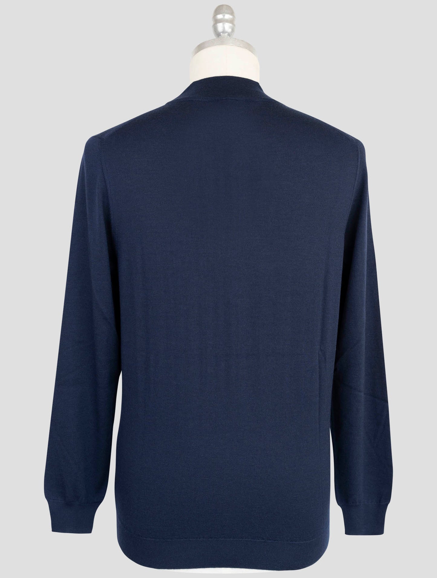Kiton Blue Cashmere Silk Sweater Half Neck
