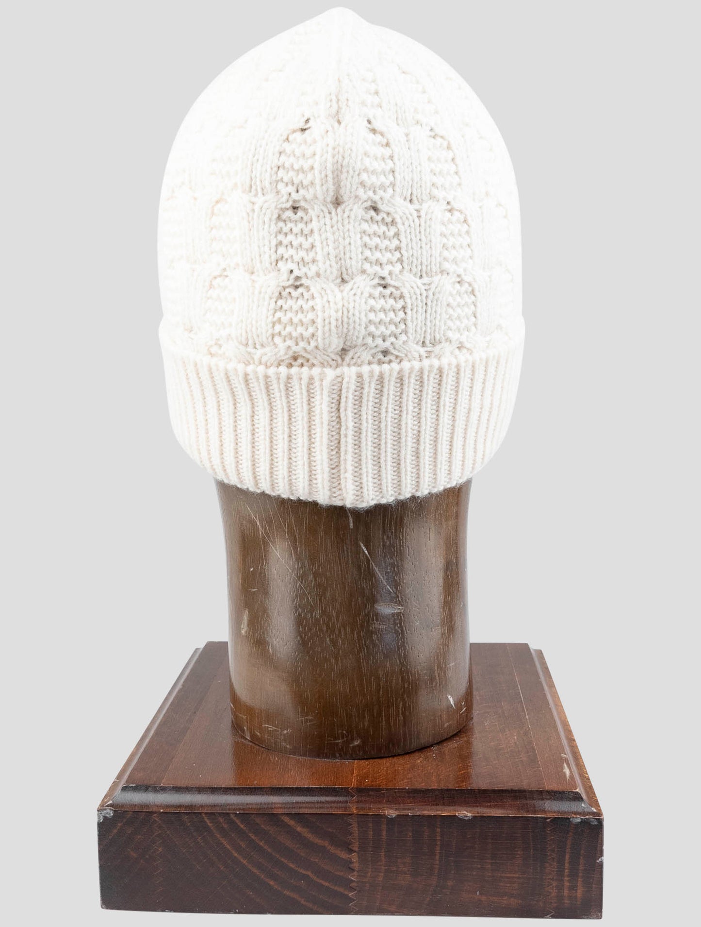 Kiton White Cashmere Beanie Hat