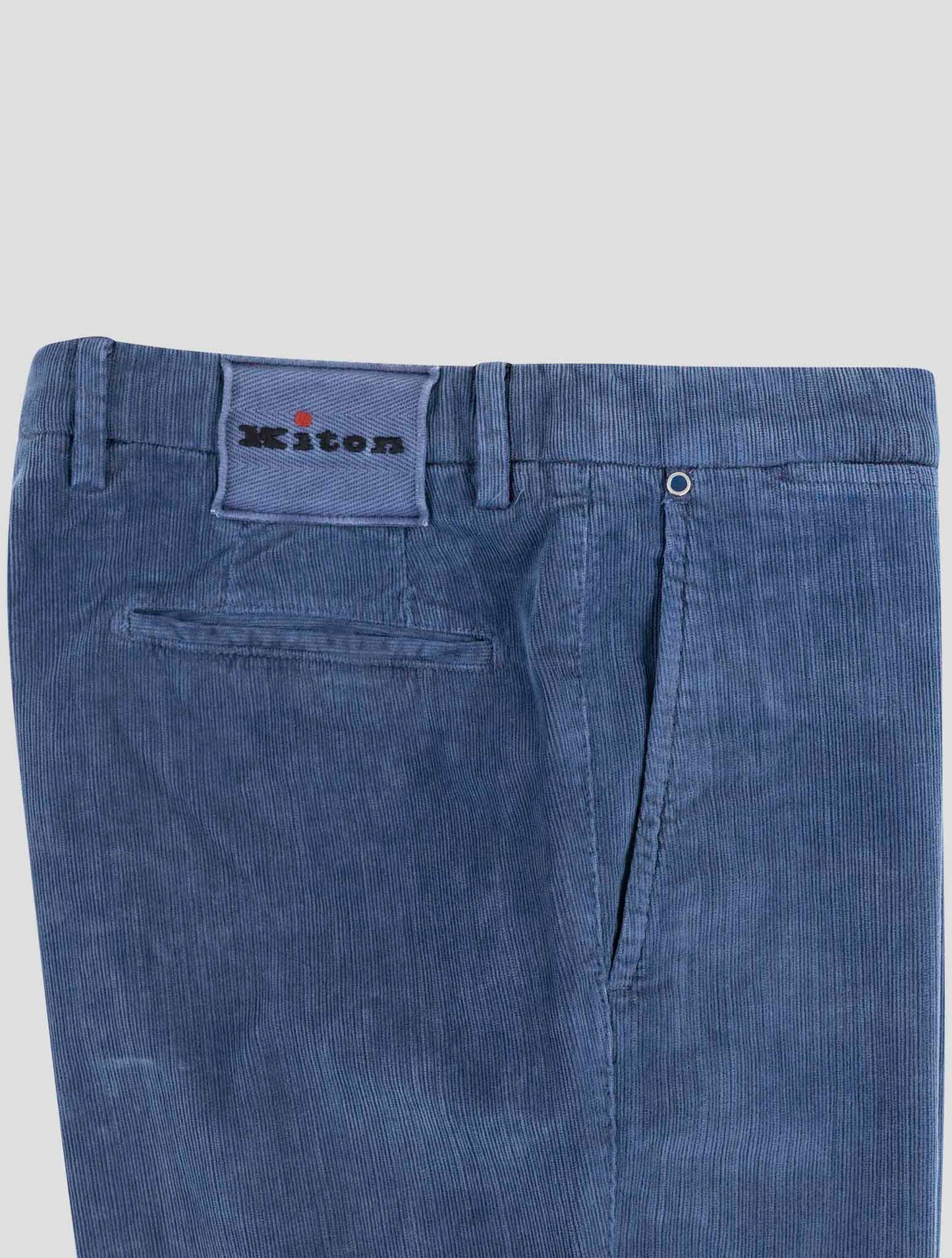 Kiton Blue Cotton Ea Velvet Pants